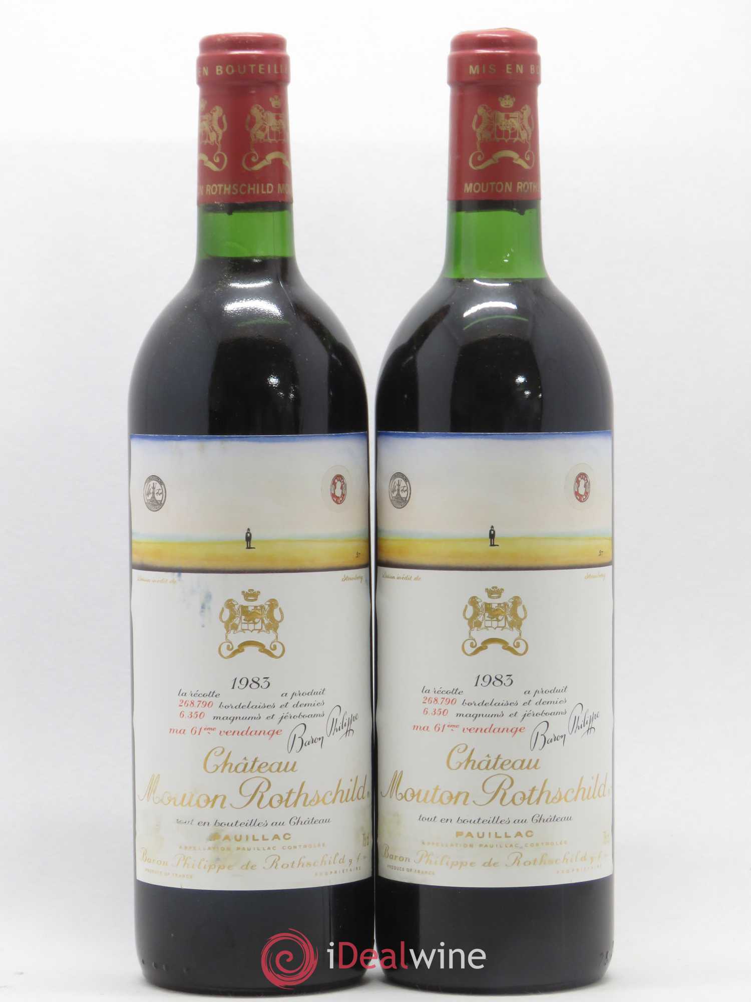Château Mouton Rothschild 1er Grand Cru Classé 1983 - Lot de 2 bouteilles - 0