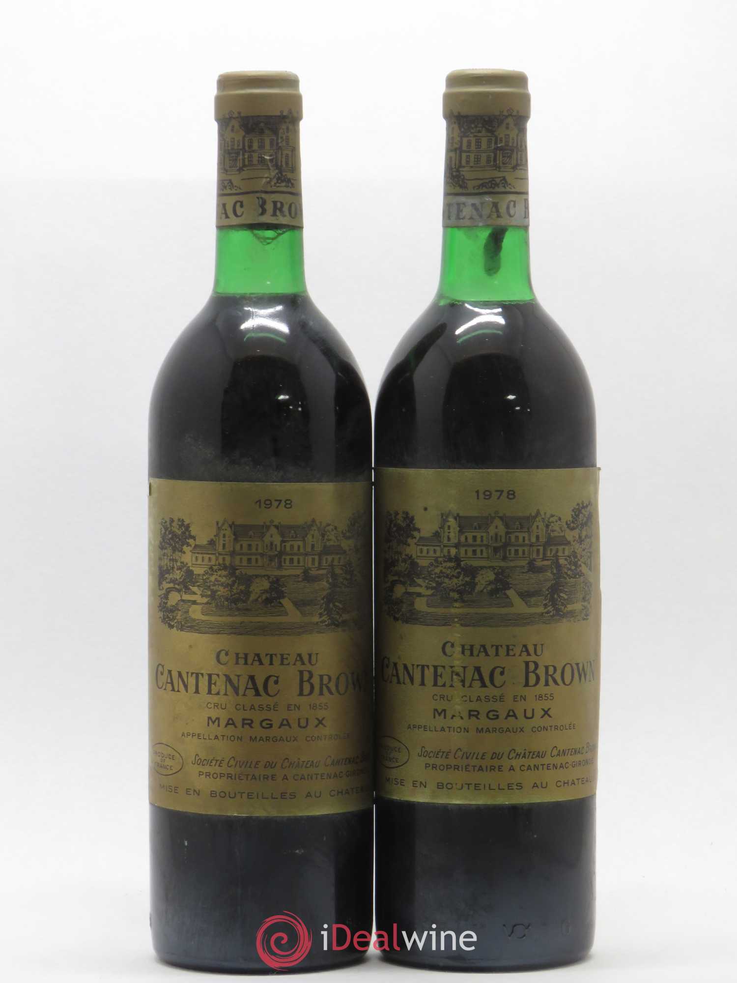 Château Cantenac Brown 3ème Grand Cru Classé 1978 - Lot de 2 bouteilles - 0