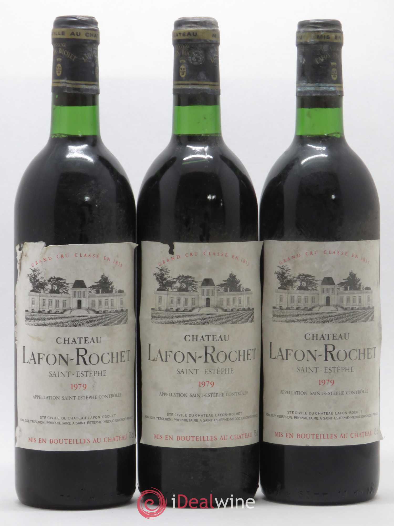 Château Lafon Rochet 4ème Grand Cru Classé 1979 - Lot de 3 bouteilles - 0