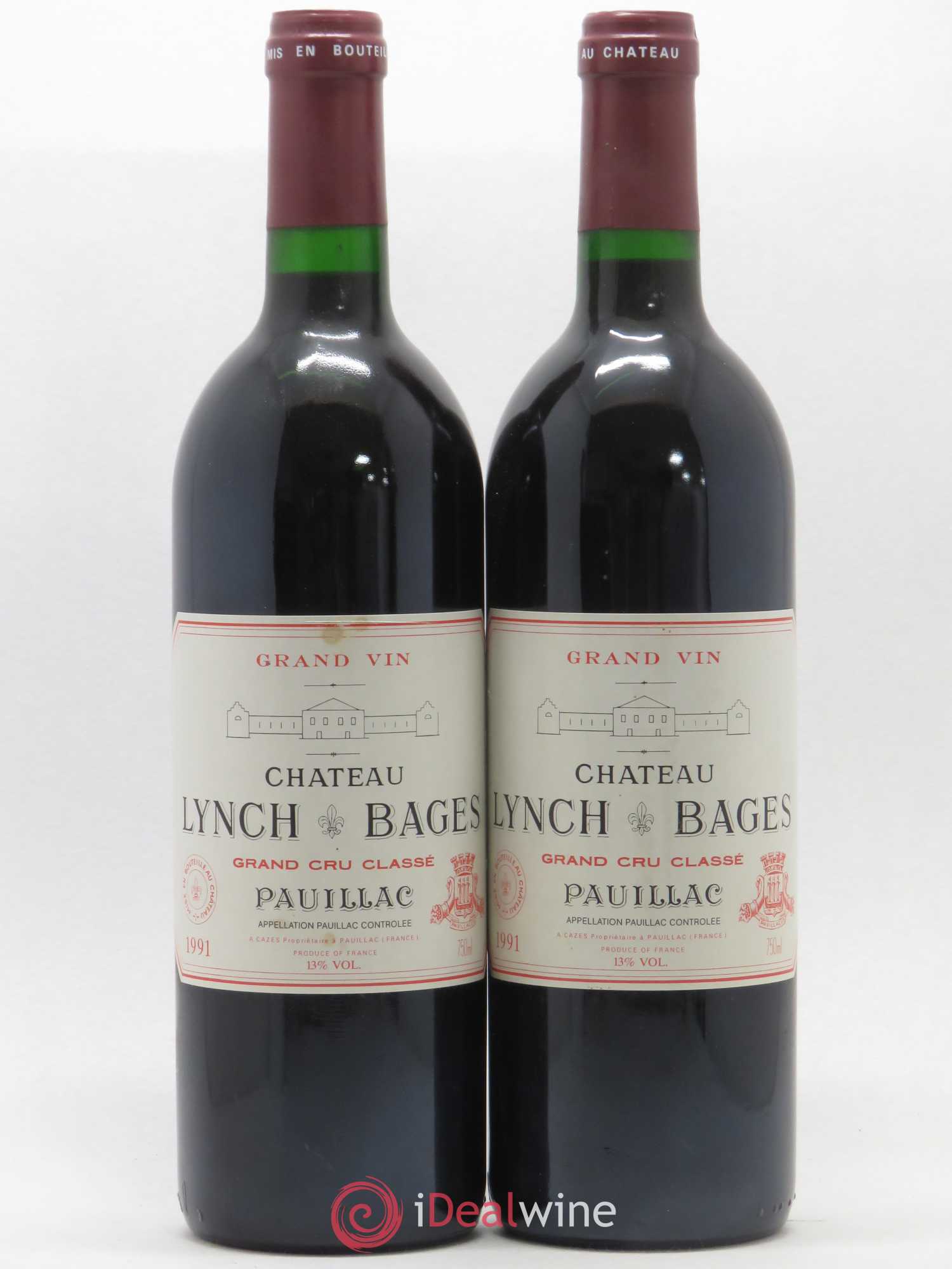 Château Lynch Bages 5ème Grand Cru Classé 1991 - Lot de 2 bouteilles - 0