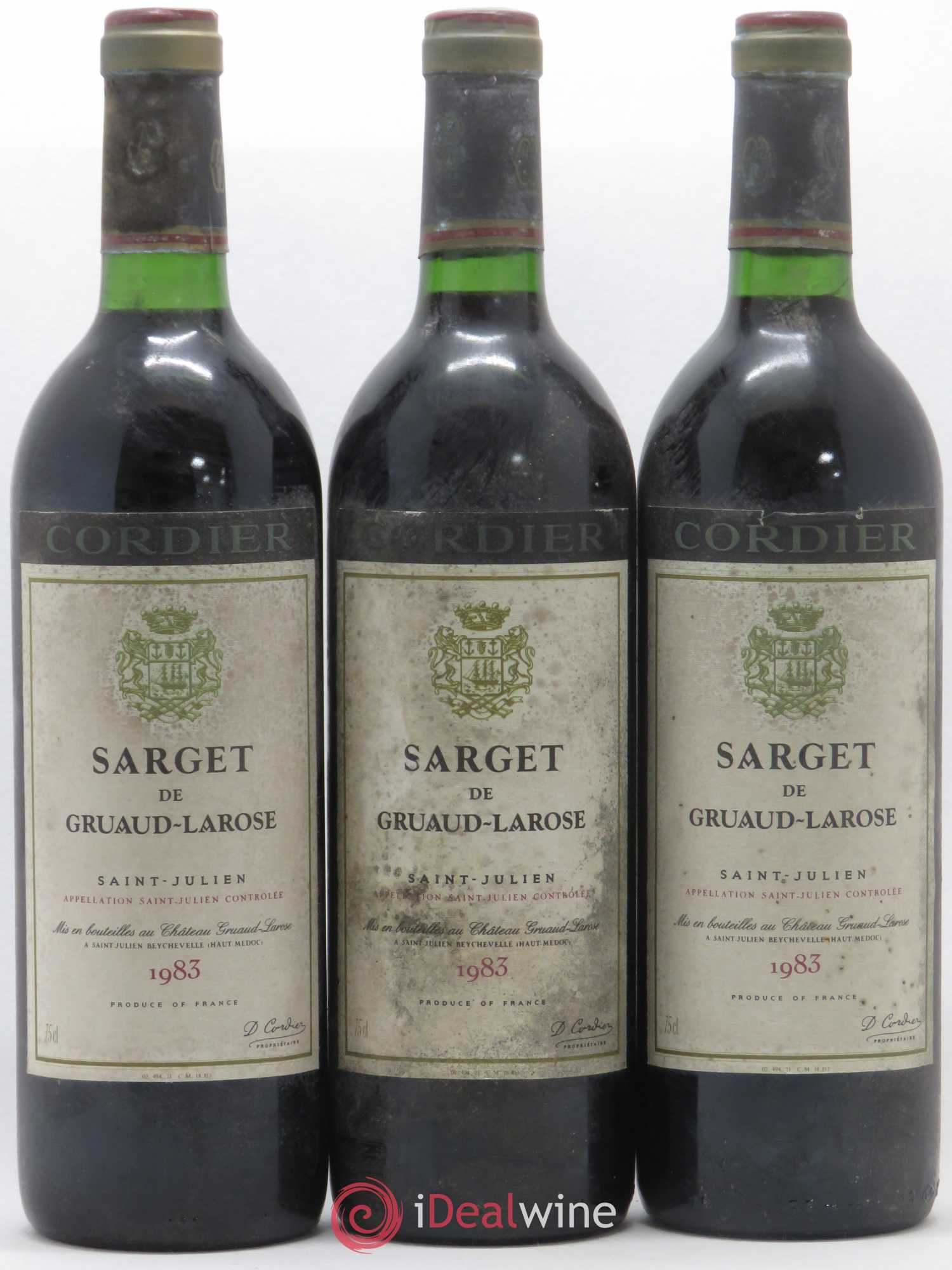 Sarget de Gruaud Larose Second Vin 1983 - Lot de 3 bouteilles - 0