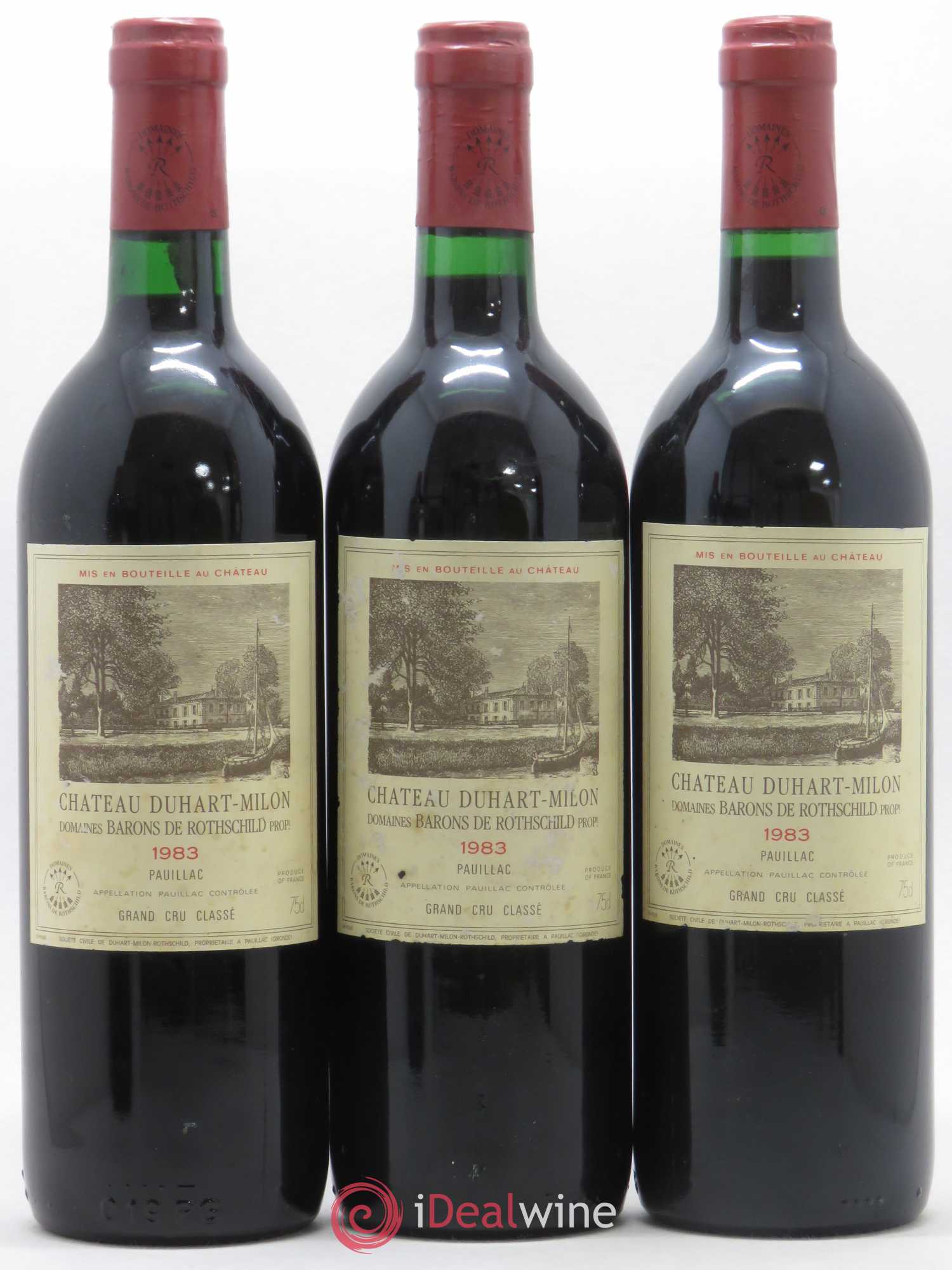 Château Duhart-Milon 4ème Grand Cru Classé 1983 - Lot de 3 bouteilles - 0