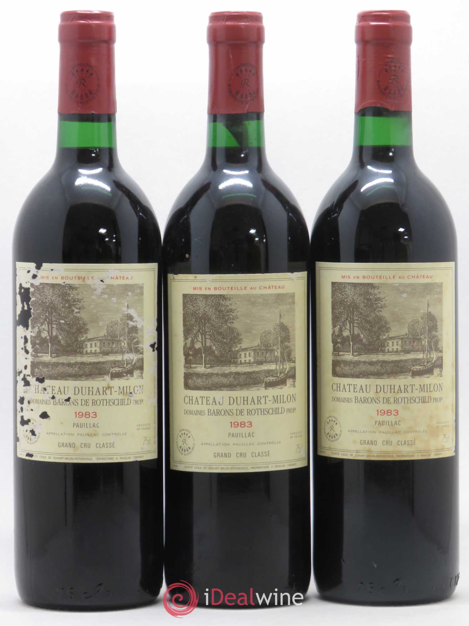Château Duhart-Milon 4ème Grand Cru Classé 1983 - Lot de 3 bouteilles - 0