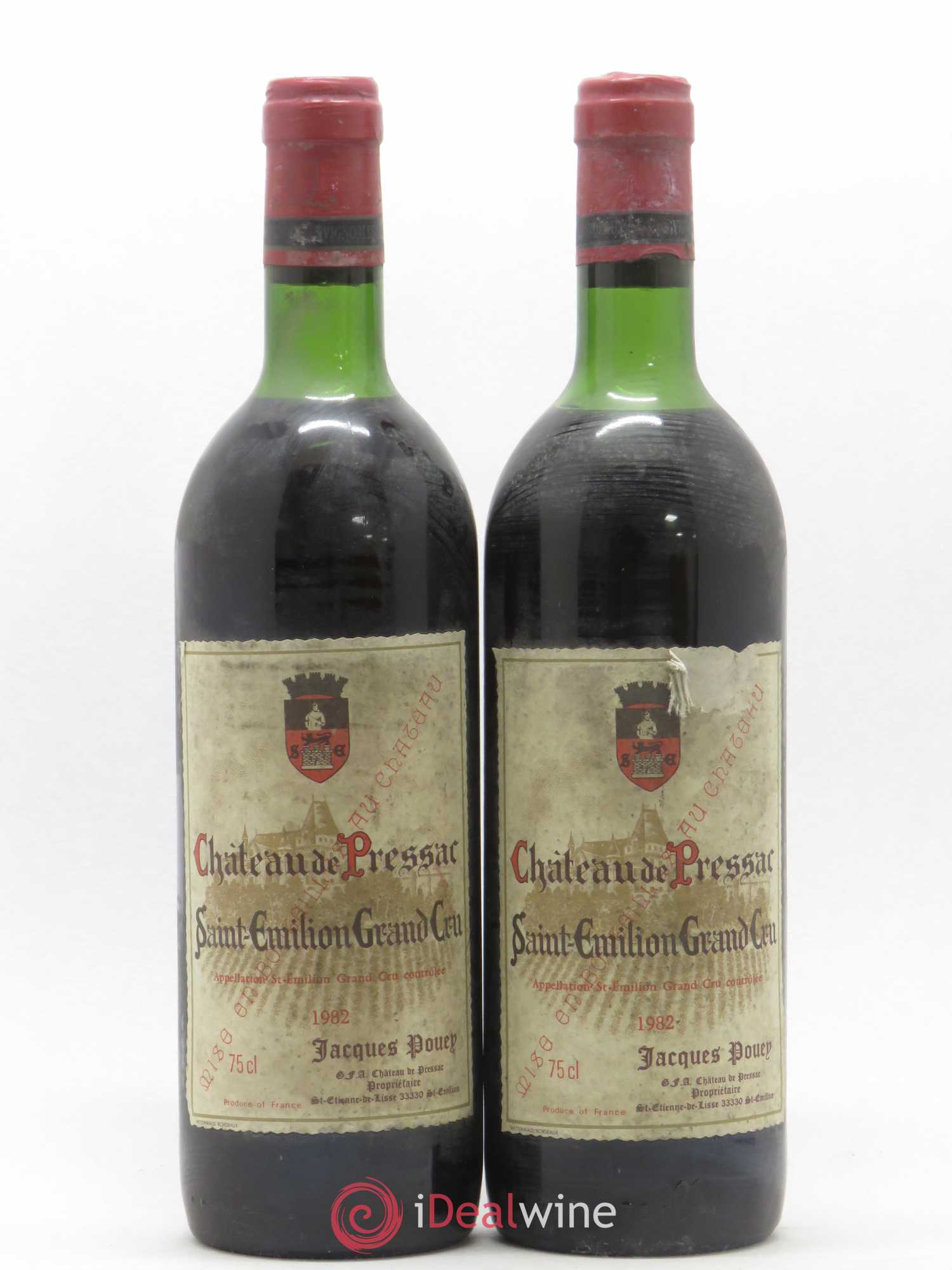 Château de Pressac Grand Cru Classé 1982 - Lot de 2 bouteilles - 0