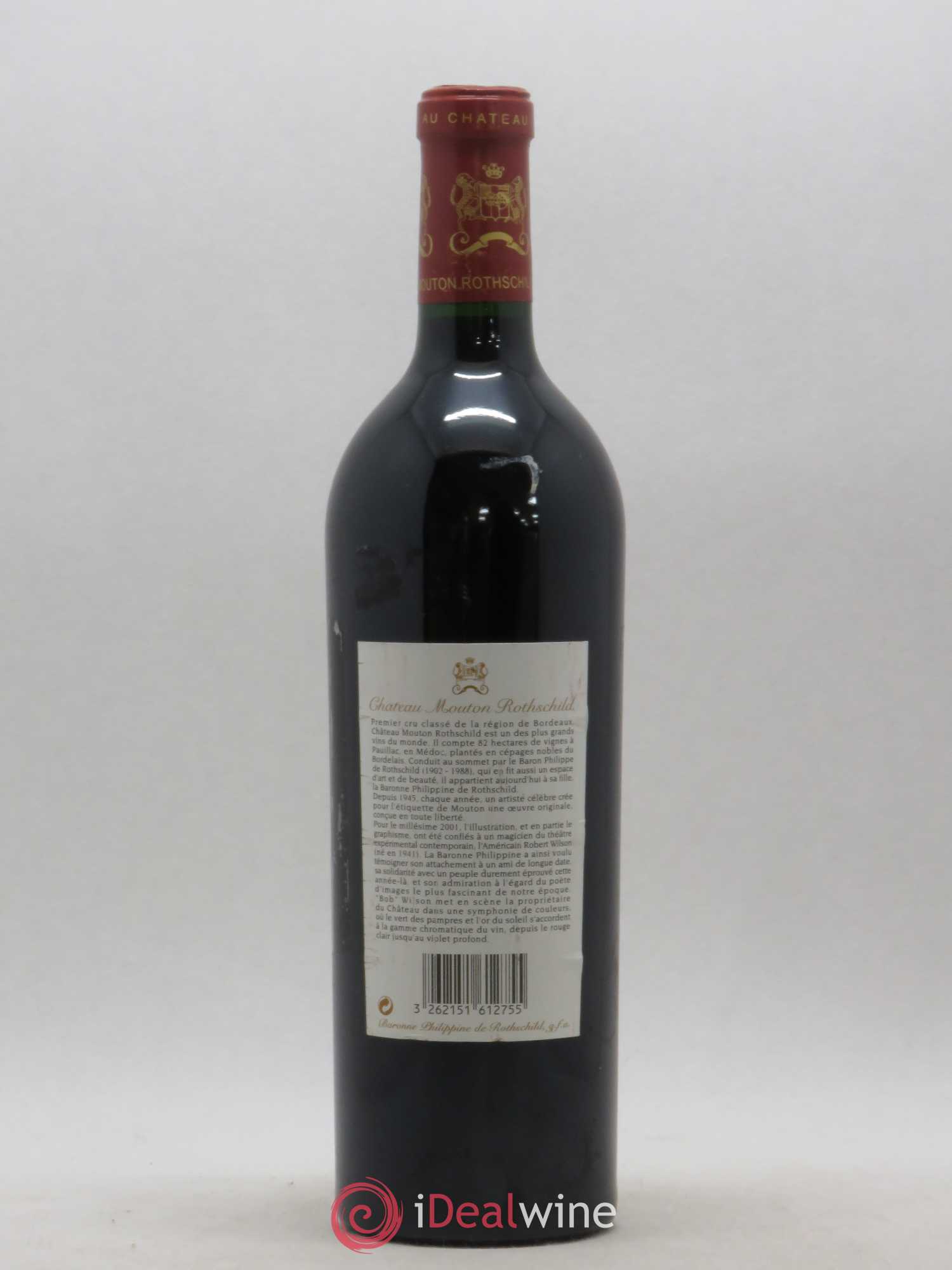 Château Mouton Rothschild 1er Grand Cru Classé 2001 - Lot de 1 bouteille - 1