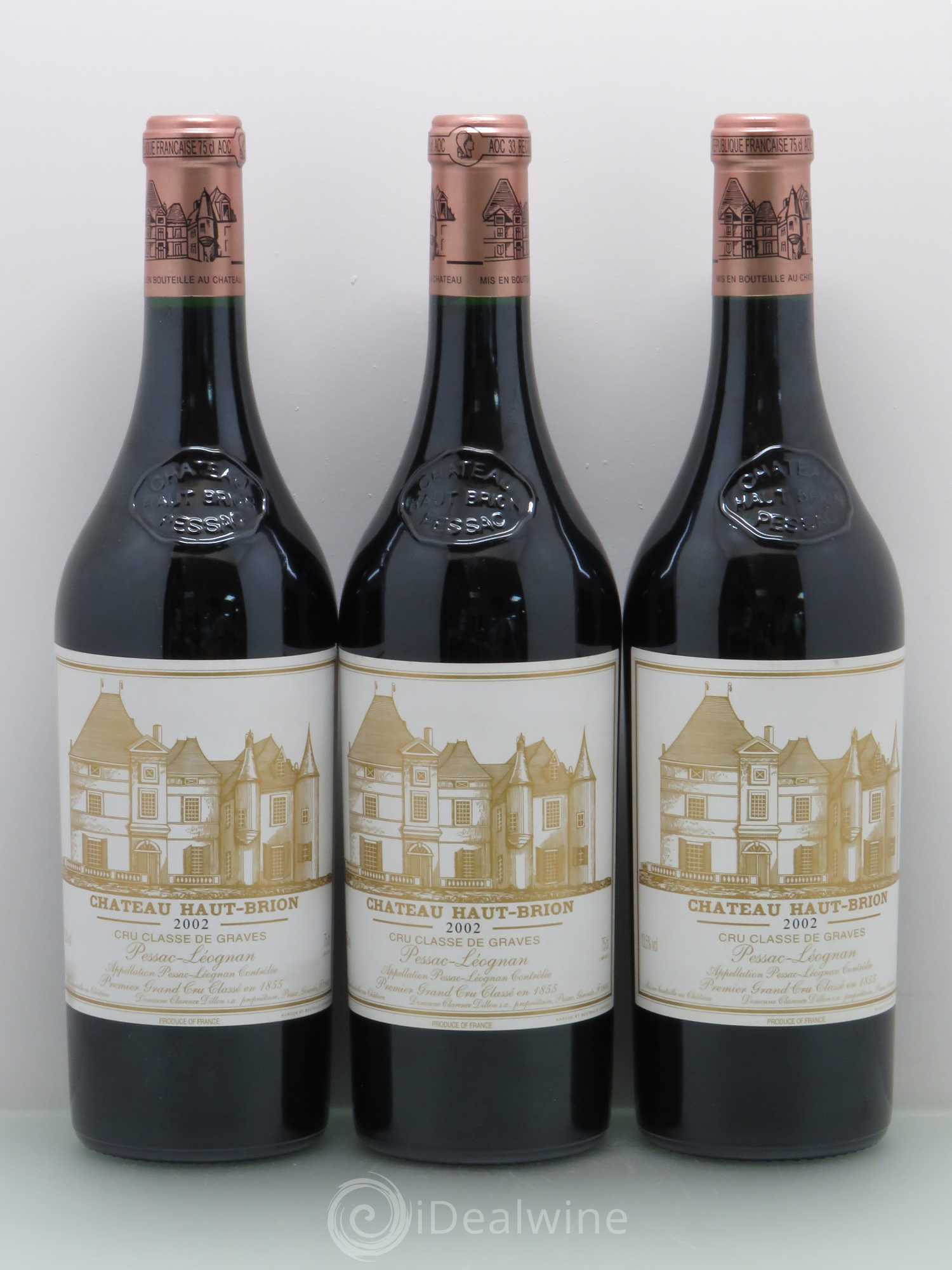 Château Haut Brion 1er Grand Cru Classé 2002 - Lot de 3 bouteilles - 0