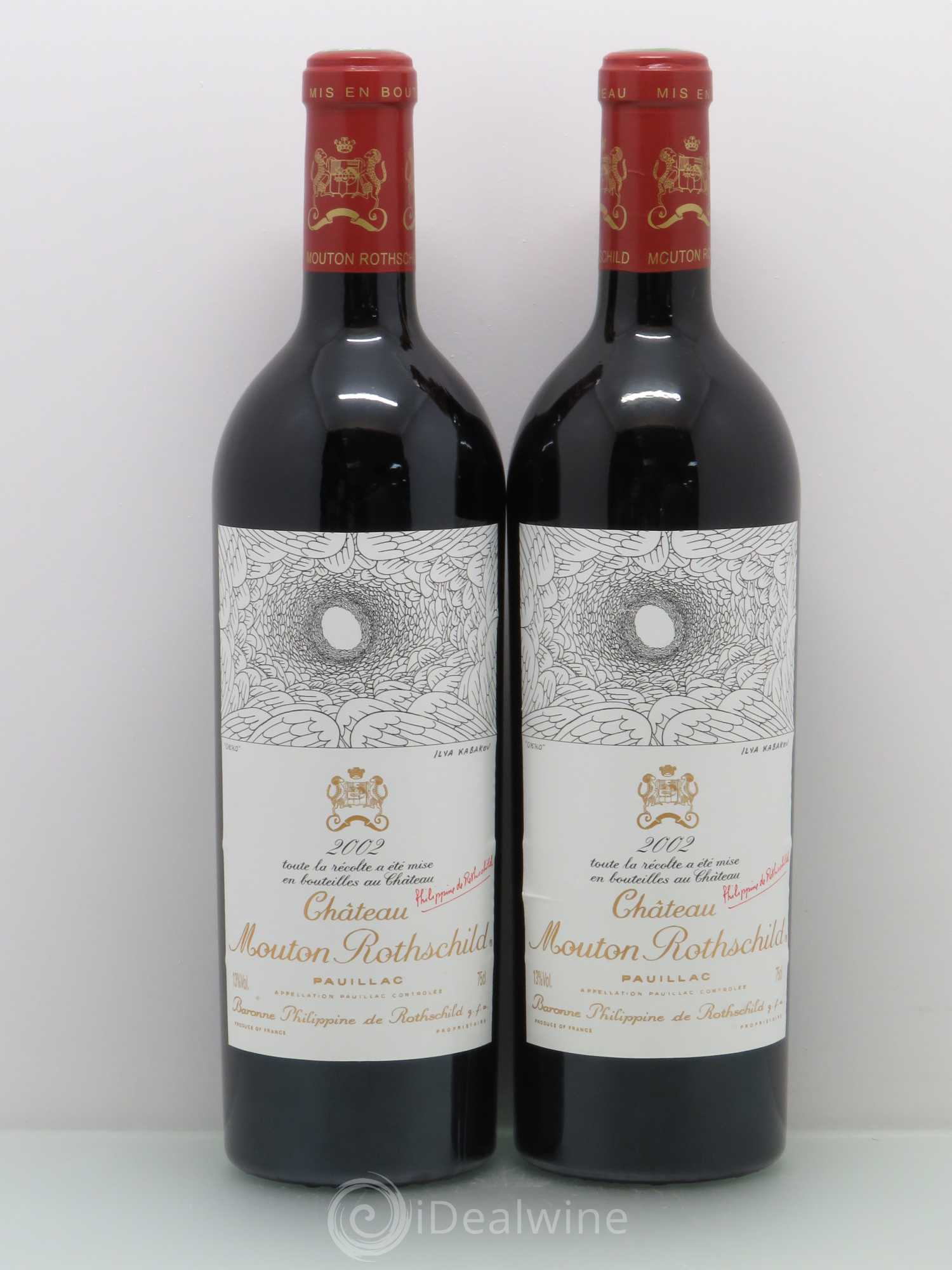 Château Mouton Rothschild 1er Grand Cru Classé 2002 - Lot de 2 bouteilles - 0