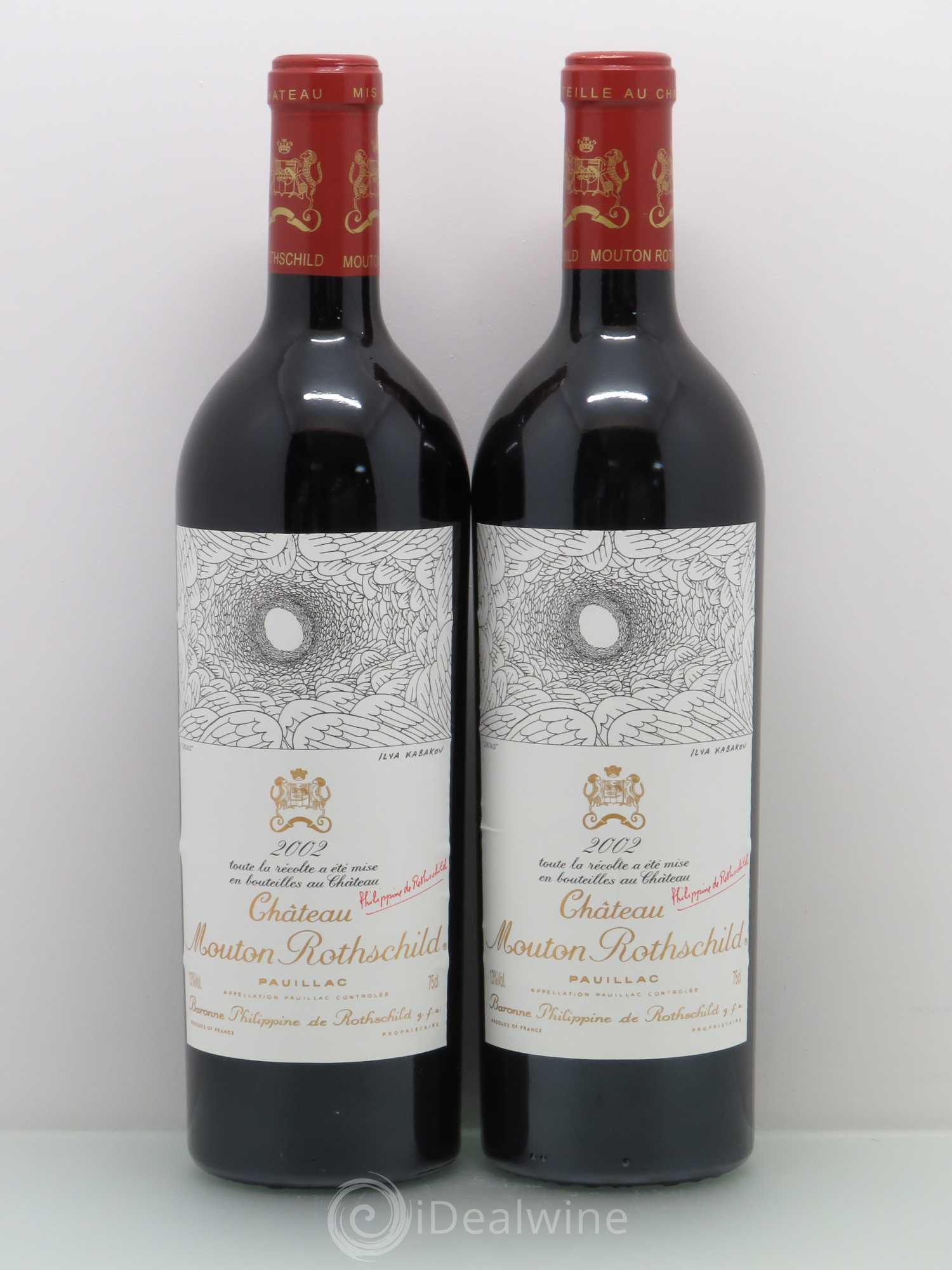 Château Mouton Rothschild 1er Grand Cru Classé 2002 - Lot de 2 bouteilles - 0