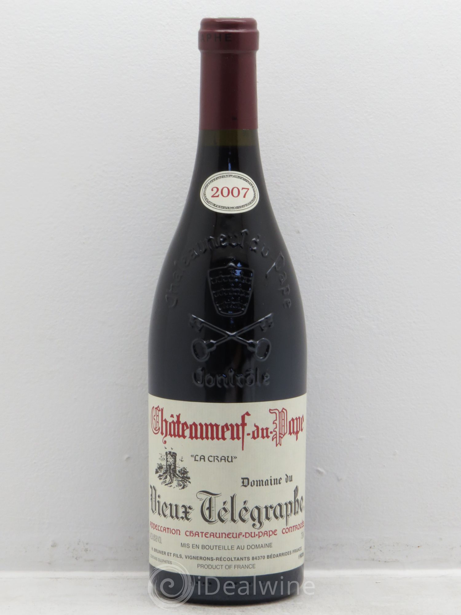 Châteauneuf-du-Pape Vieux Télégraphe (Domaine du) Vignobles Brunier 2007 - Lot de 1 bouteille - 0