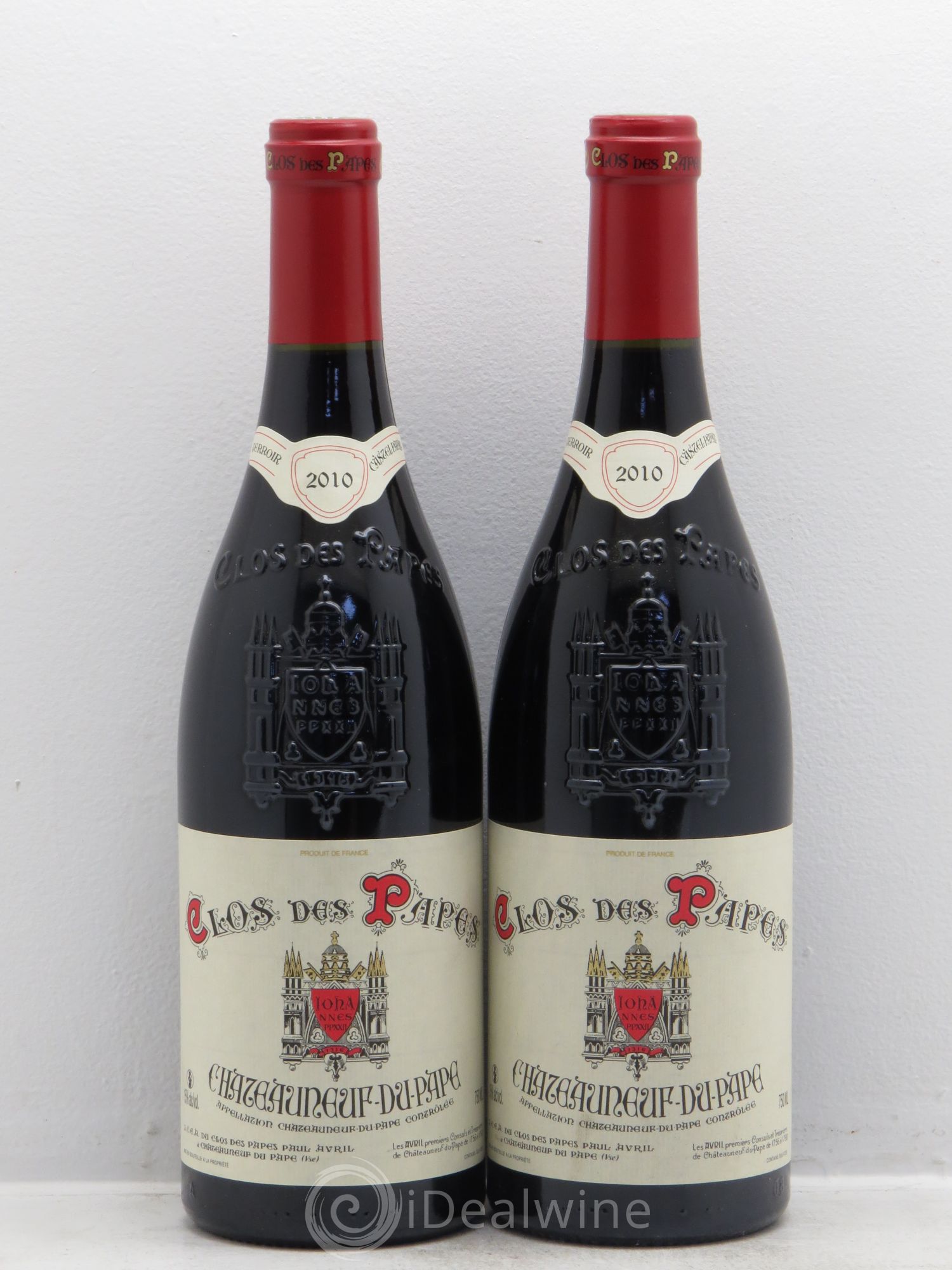 Châteauneuf-du-Pape Clos des Papes - Paul Avril 2010 - Lot de 2 bouteilles - 0