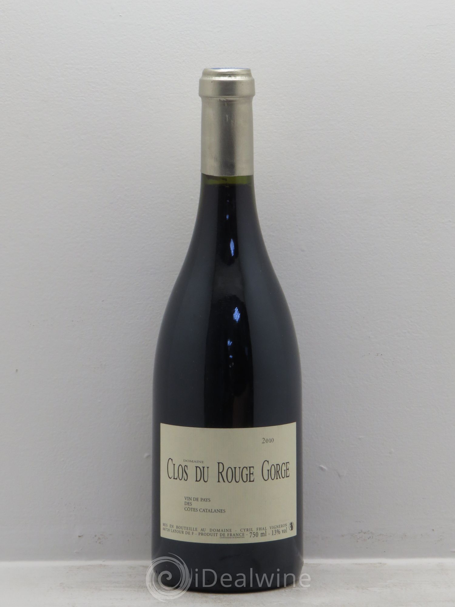 Côtes Catalanes Clos du Rouge Gorge Vieilles Vignes Cyril Fhal 2010 - Lot de 1 bouteille - 0