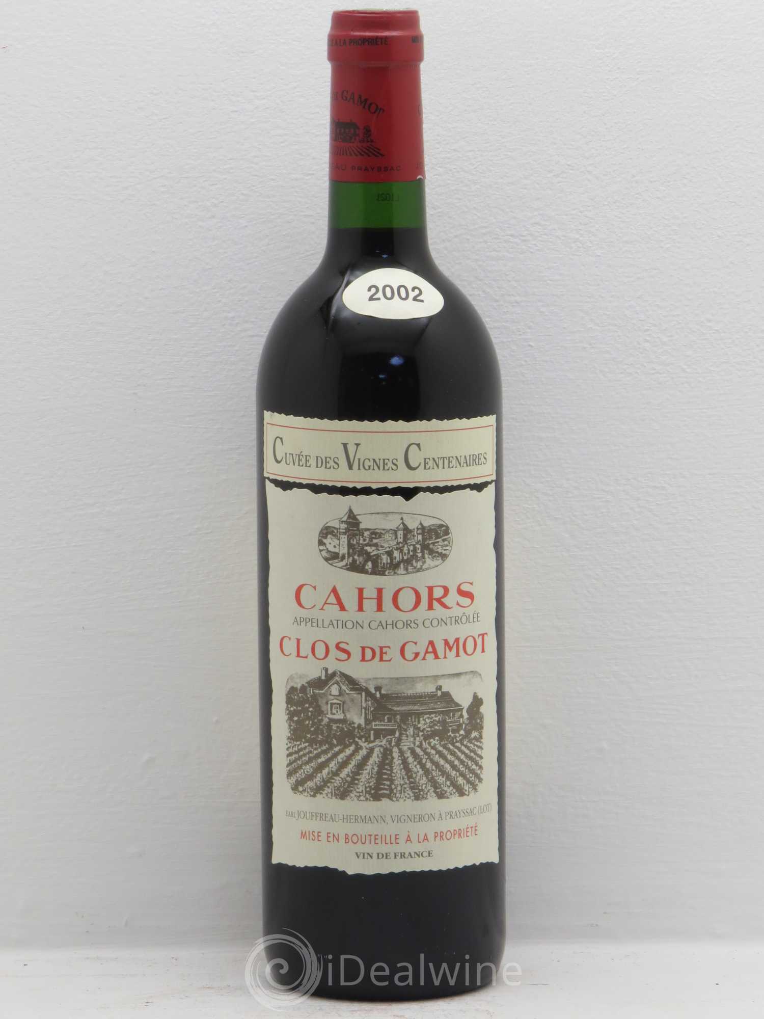 Cahors Clos de Gamot famille Jouffreau Jouffreau Vignes Centenaires 2002 - Posten von 1 Flasche - 0