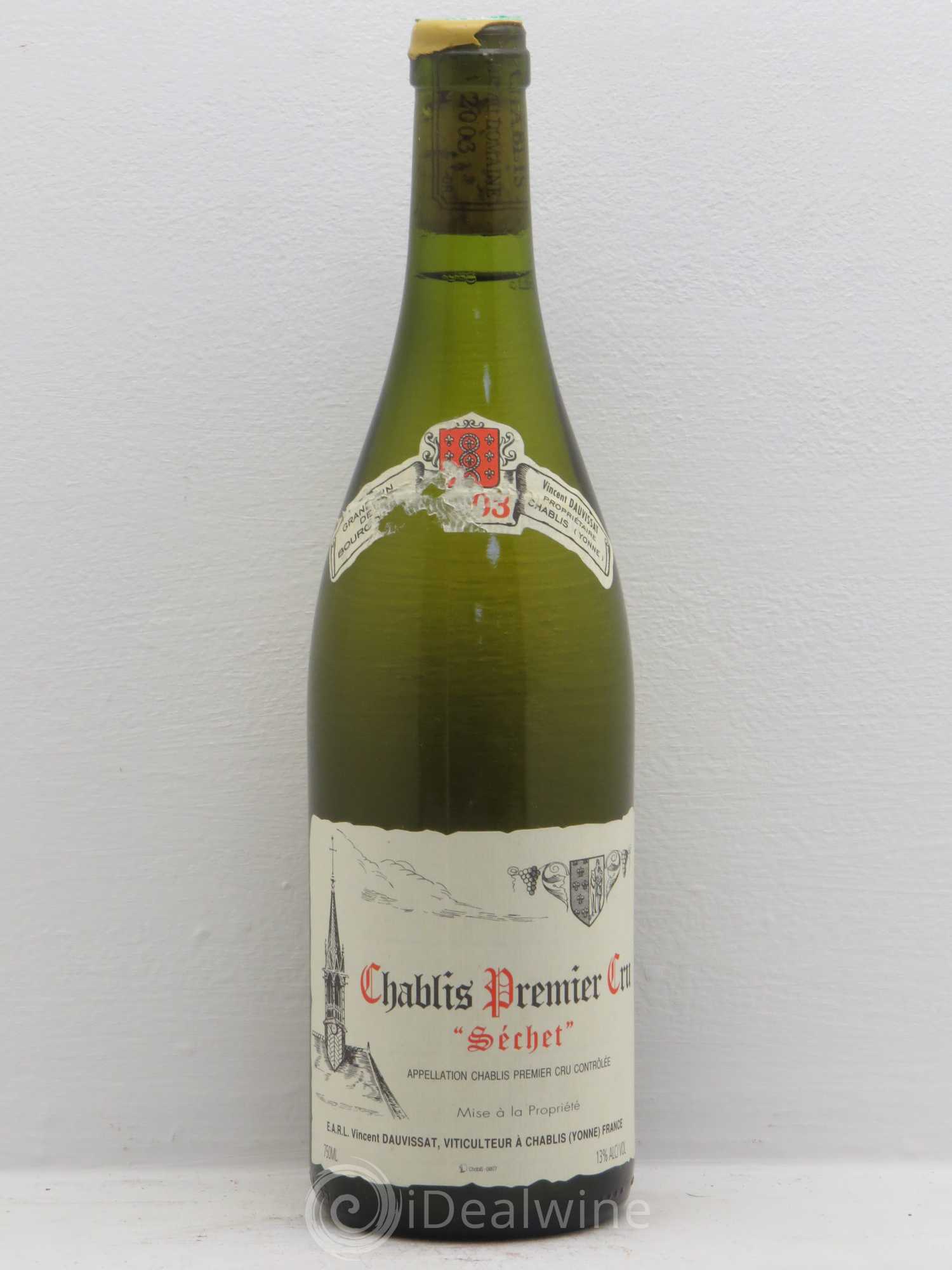 Chablis 1er Cru Séchet Vincent Dauvissat (Domaine) 2003 - Lot de 1 bouteille - 0