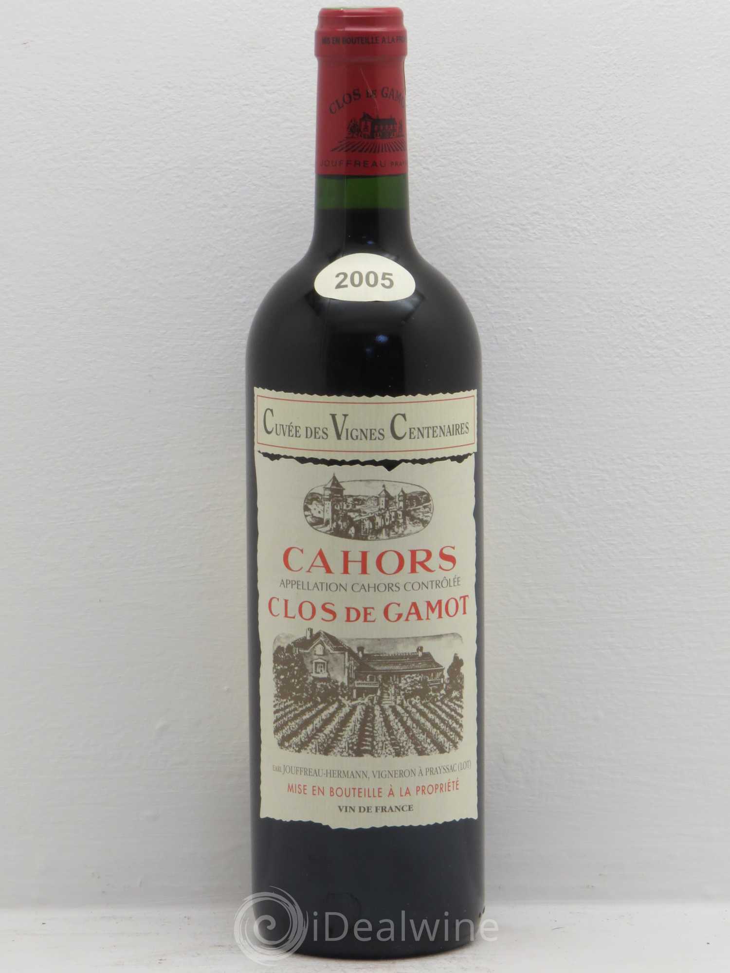 Cahors Clos de Gamot famille Jouffreau Jouffreau Vignes Centenaires 2005 - Posten von 1 Flasche - 0