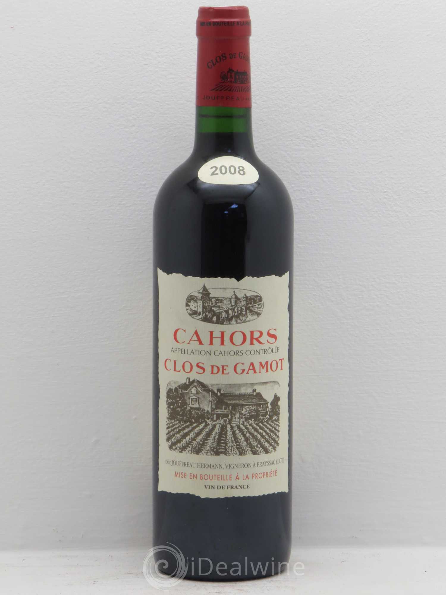 Cahors Clos de Gamot famille Jouffreau Jouffreau 2008 - Lot de 1 bouteille - 0