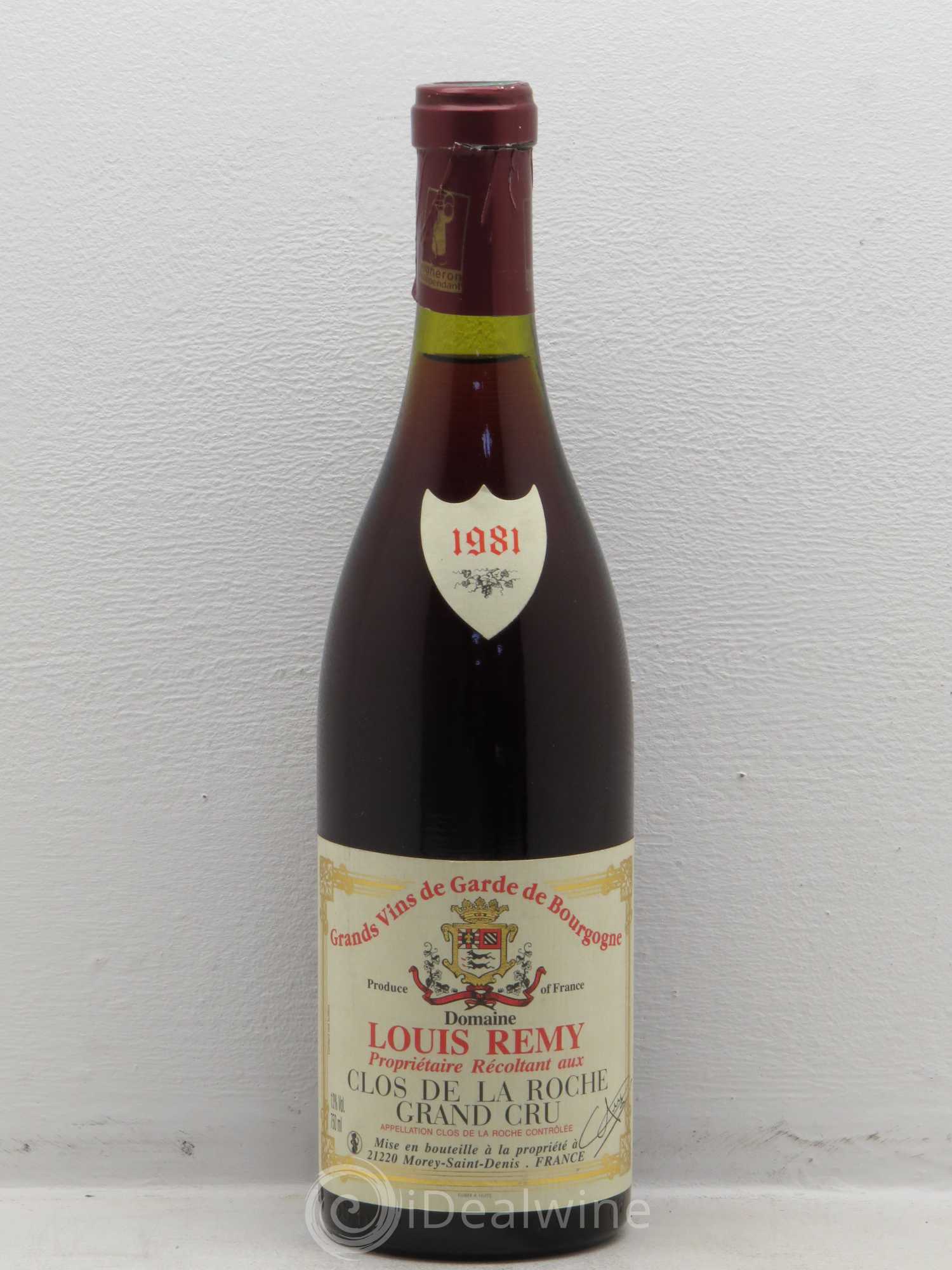 Clos de la Roche Grand Cru Louis Remy - Chantal Remy (Domaine) 1981 - Posten von 1 Flasche - 0