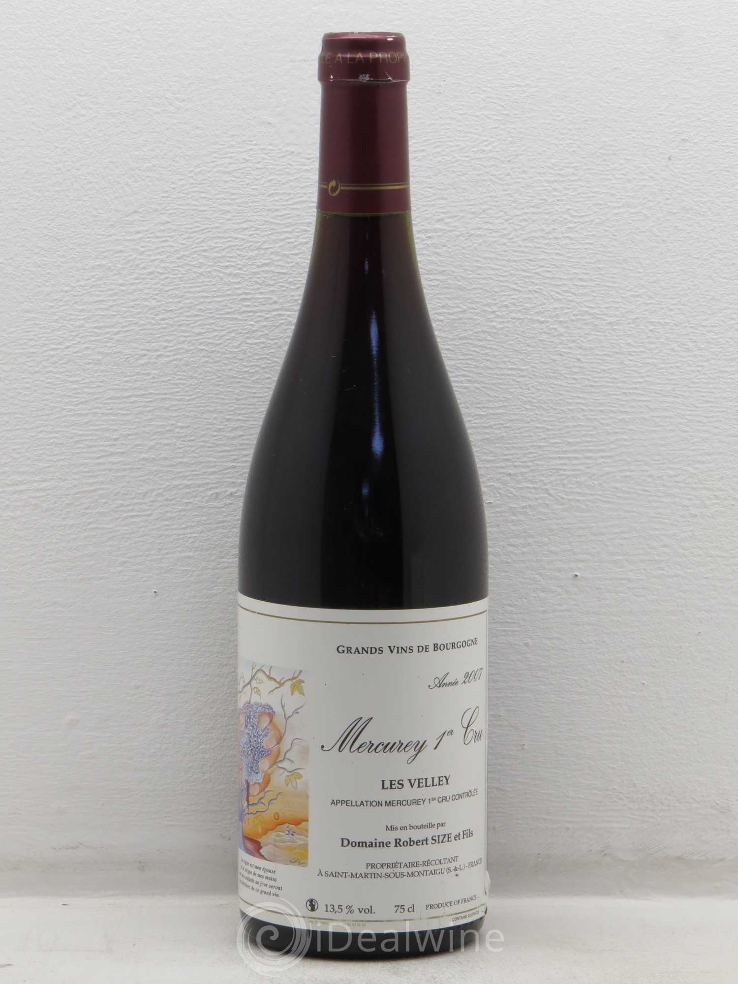 Mercurey 1er Cru Robert Size Les Velley 2007 - Posten von 1 Flasche - 0
