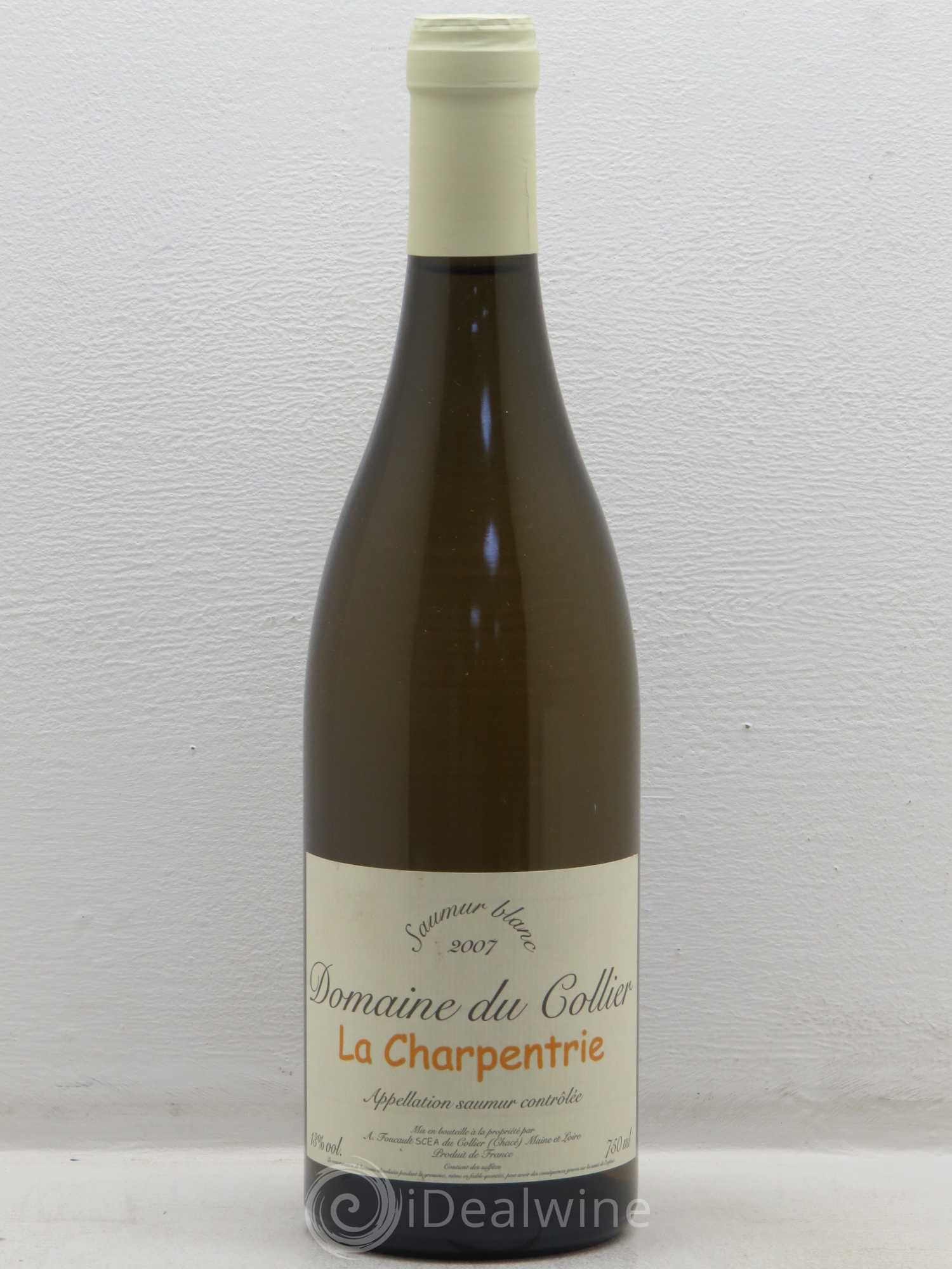 Saumur La Charpentrie Domaine du Collier 2007 - Lot de 1 bouteille - 0