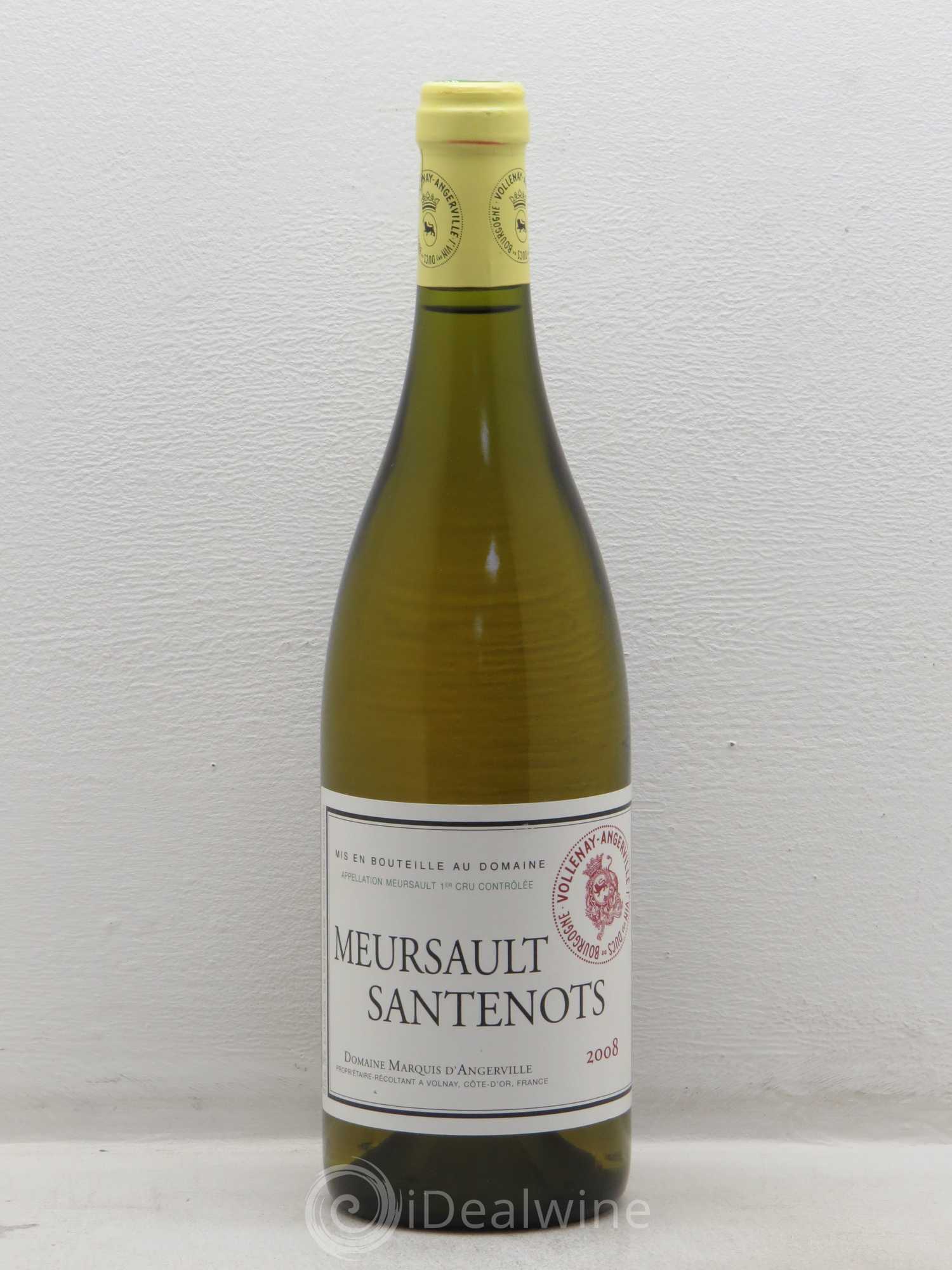 Meursault 1er Cru Santenots Marquis d'Angerville (Domaine) 2008 - Lot de 1 bouteille - 0