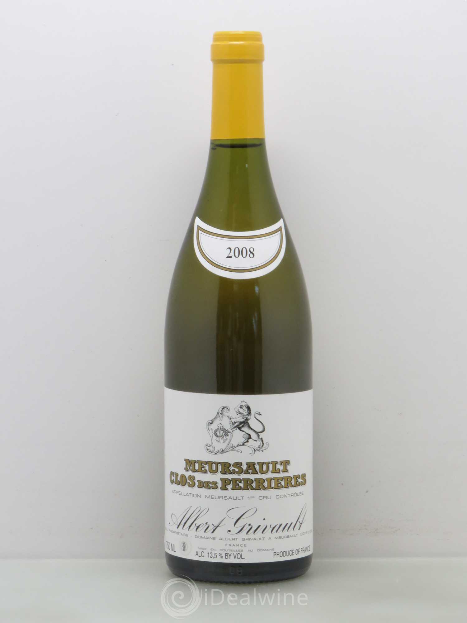 Meursault 1er Cru Clos des Perrières Monopole Albert Grivault 2008 - Lot de 1 bouteille - 0
