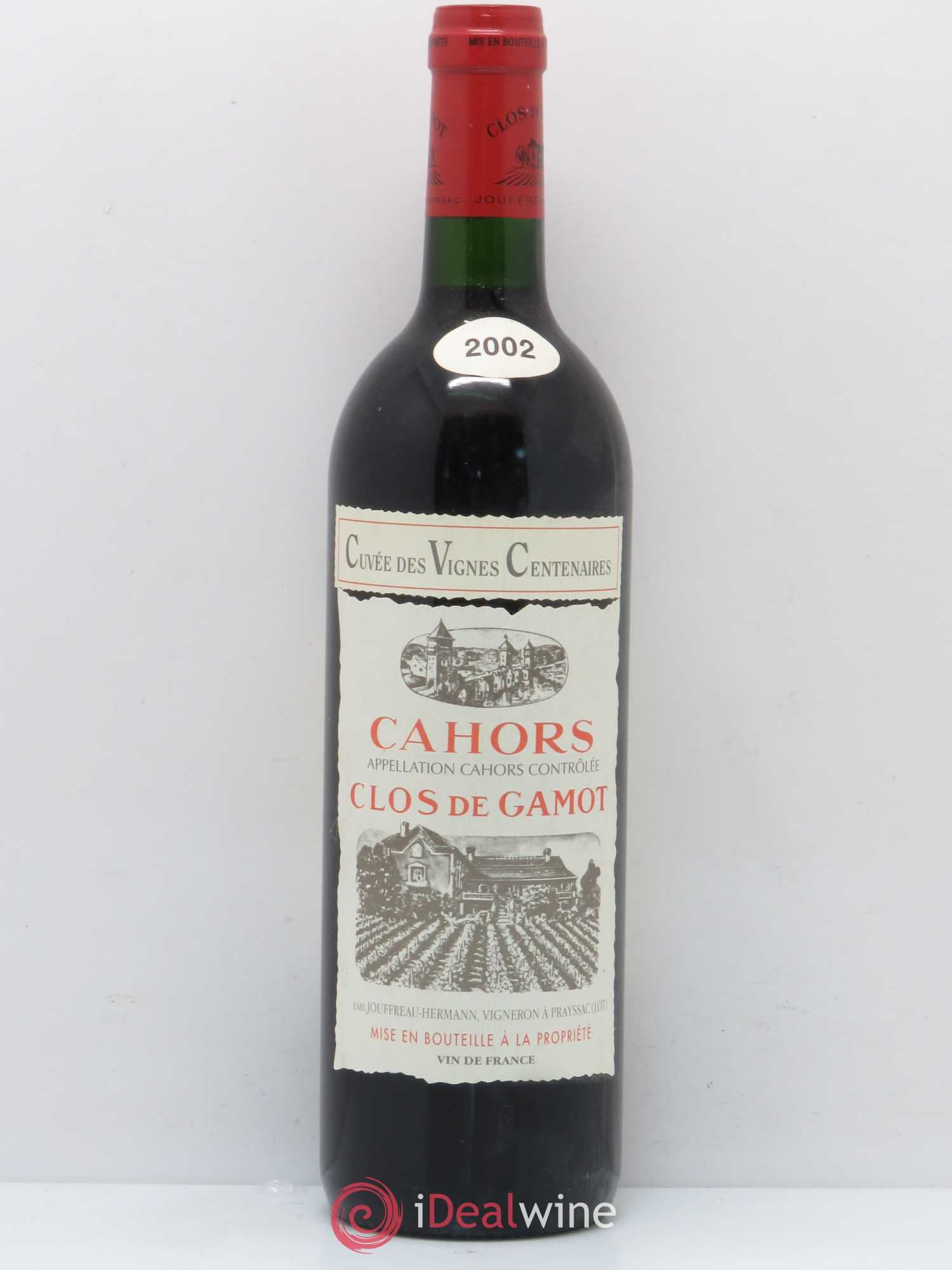 Cahors Clos de Gamot famille Jouffreau Vignes Centenaires 2002 - Lot de 1 bouteille - 0