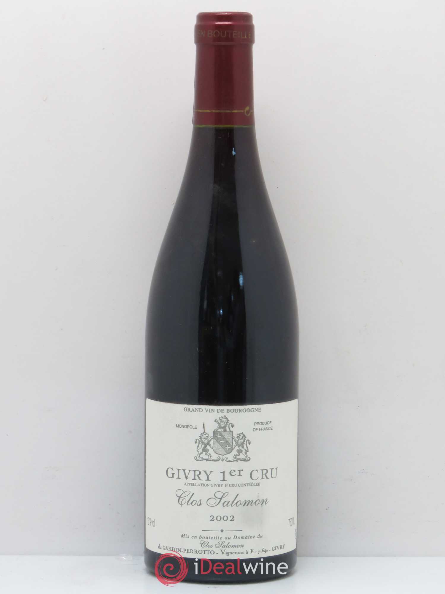 Givry 1er Cru Salomon Domaine du Clos Salomon 2002 - Posten von 1 Flasche - 0