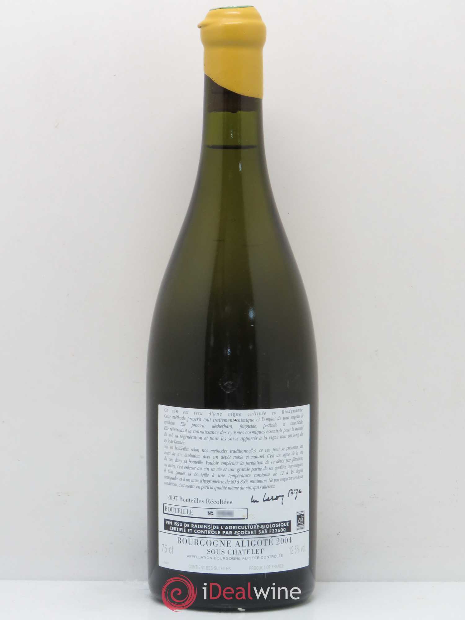 Bourgogne Sous Le Chatelet Domaine d'Auvenay 2004 - Posten von 1 Flasche - 1