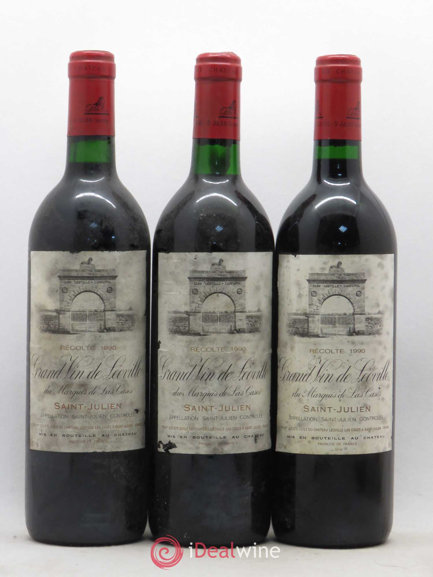 Château Léoville Las Cases 2ème Grand Cru Classé 1990 - Lot de 3 bouteilles - 0