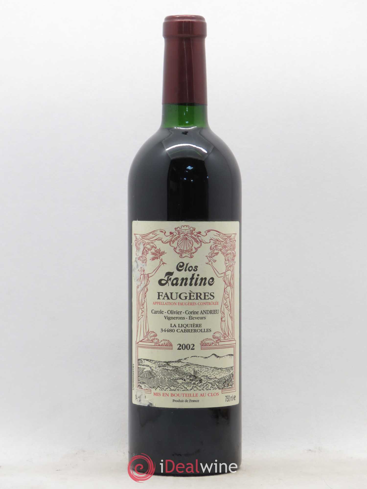 Faugères Clos Fantine Tradition Famille Andrieu 2002 - Lot de 1 bouteille - 0