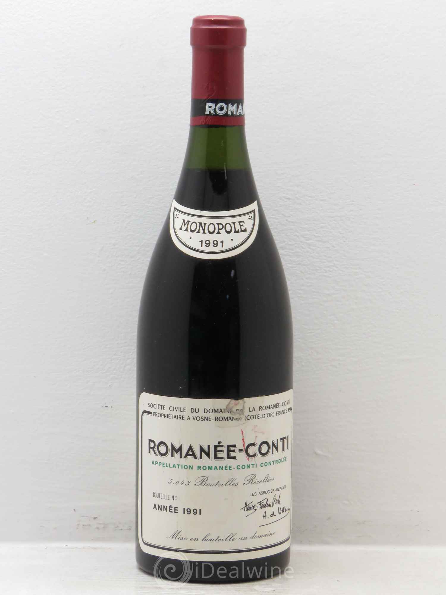 Romanée-Conti Grand Cru Domaine de la Romanée-Conti 1991 - Lot de 1 bouteille - 0