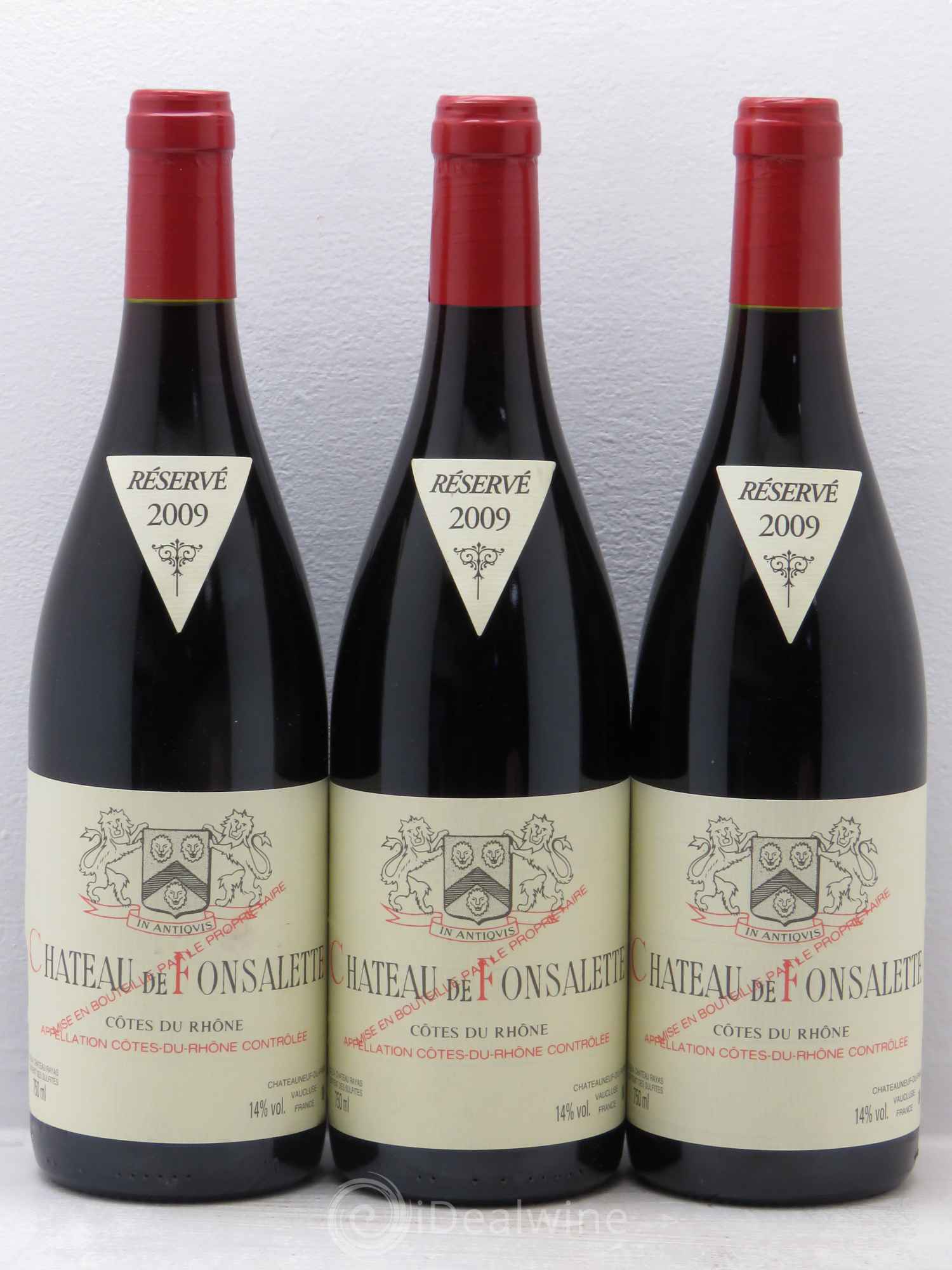 Côtes-du-Rhône Château de Fonsalette Emmanuel Reynaud 2009 - Lot de 3 bouteilles - 0
