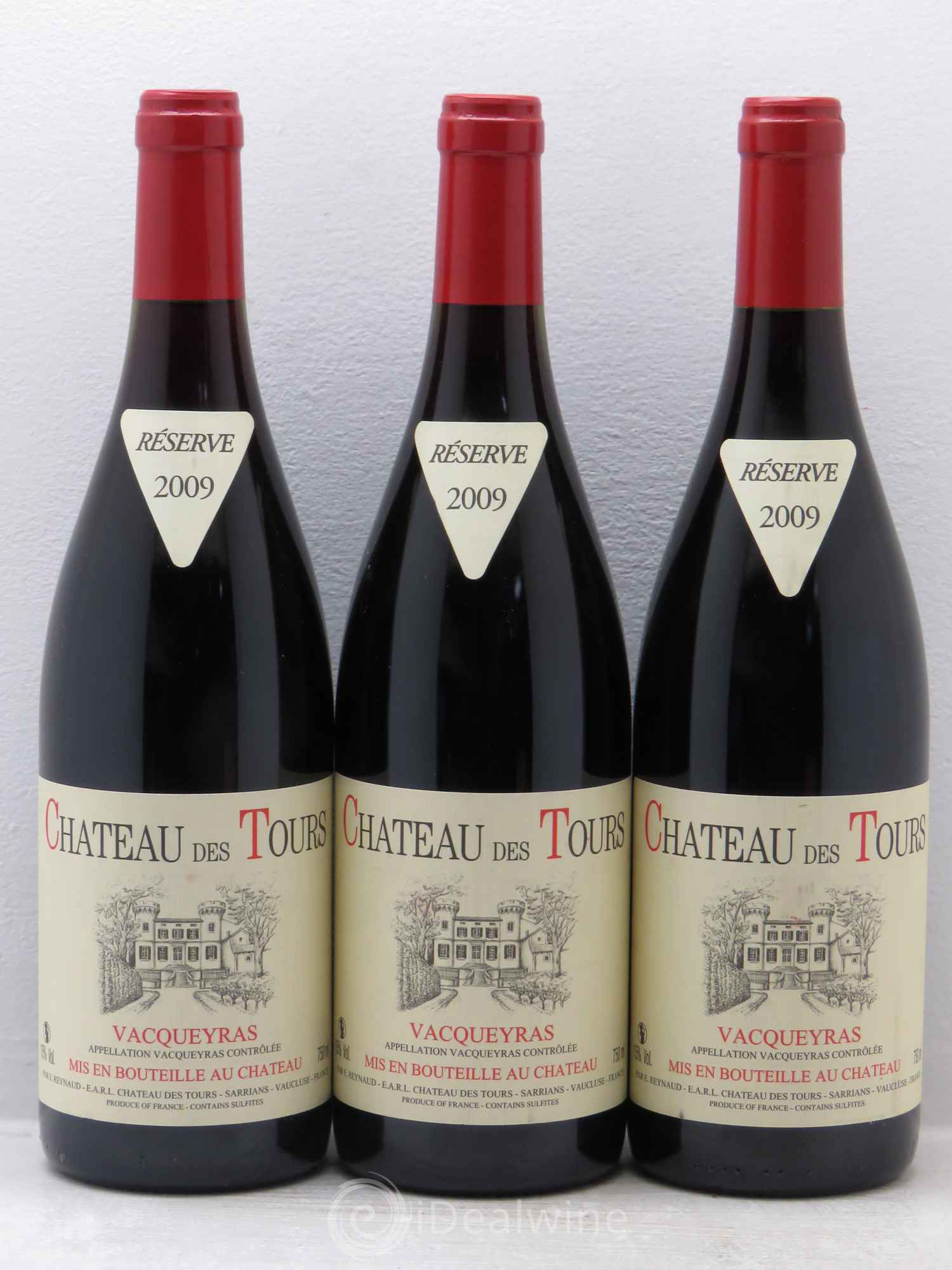 Vacqueyras Château des Tours Emmanuel Reynaud 2009 - Lot de 3 bouteilles - 0