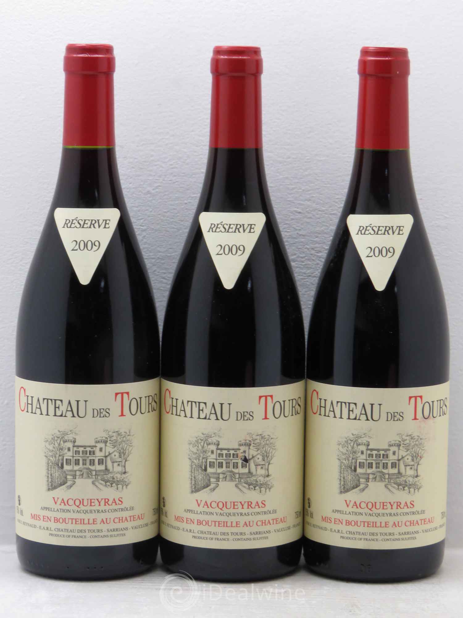 Vacqueyras Château des Tours Emmanuel Reynaud 2009 - Lot de 3 bouteilles - 0