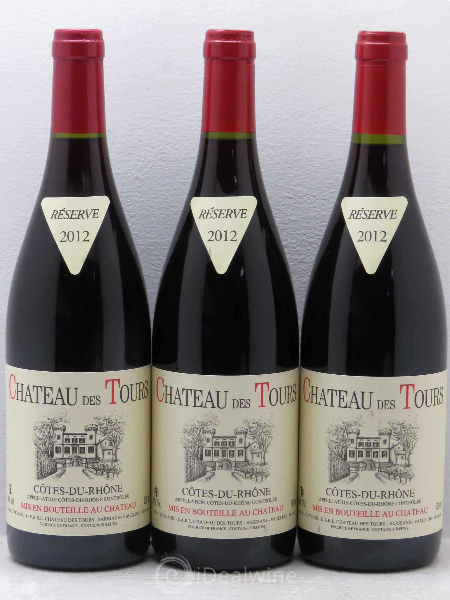 Côtes-du-Rhône Château des Tours Emmanuel Reynaud 2012 - Lot de 3 bouteilles - 0