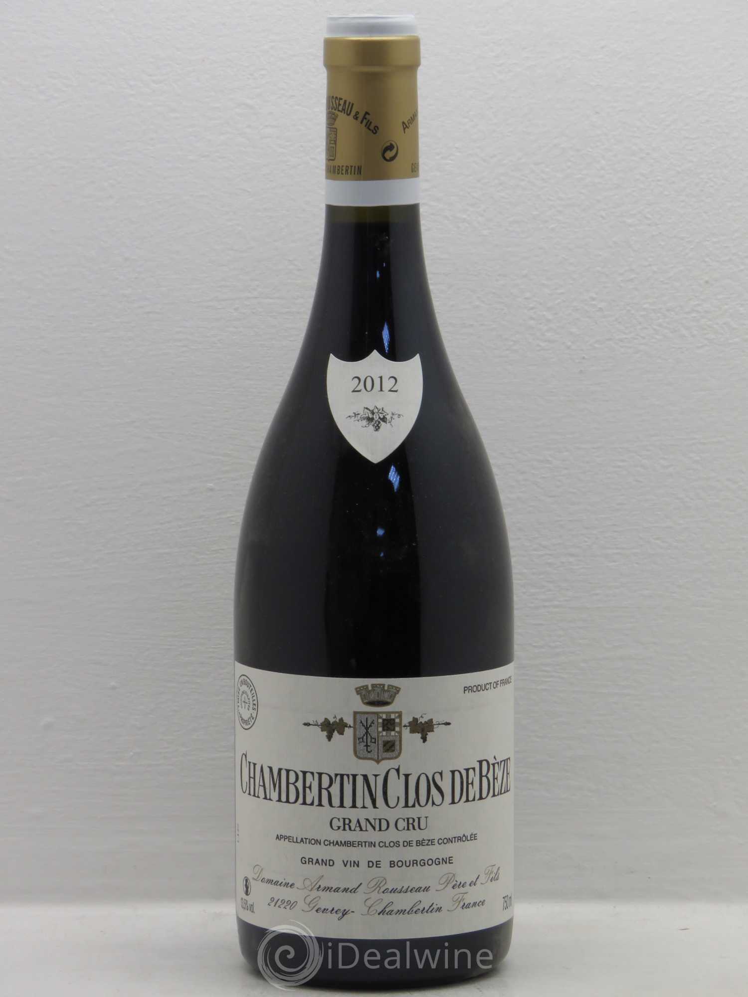 Chambertin Clos de Bèze Grand Cru Armand Rousseau (Domaine) 2012 - Lot de 1 bouteille - 0