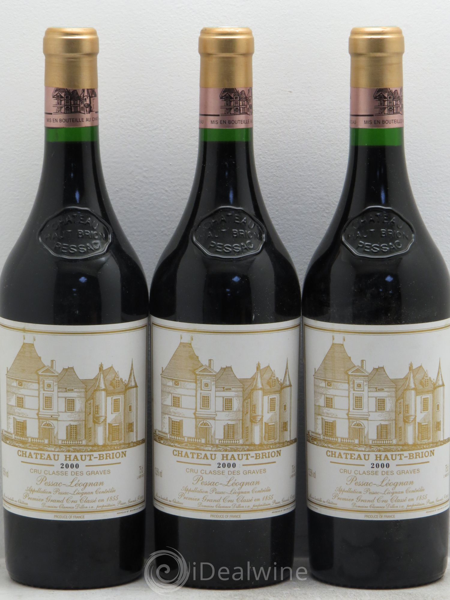 Château Haut Brion 1er Grand Cru Classé 2000 - Lot de 3 bouteilles - 0