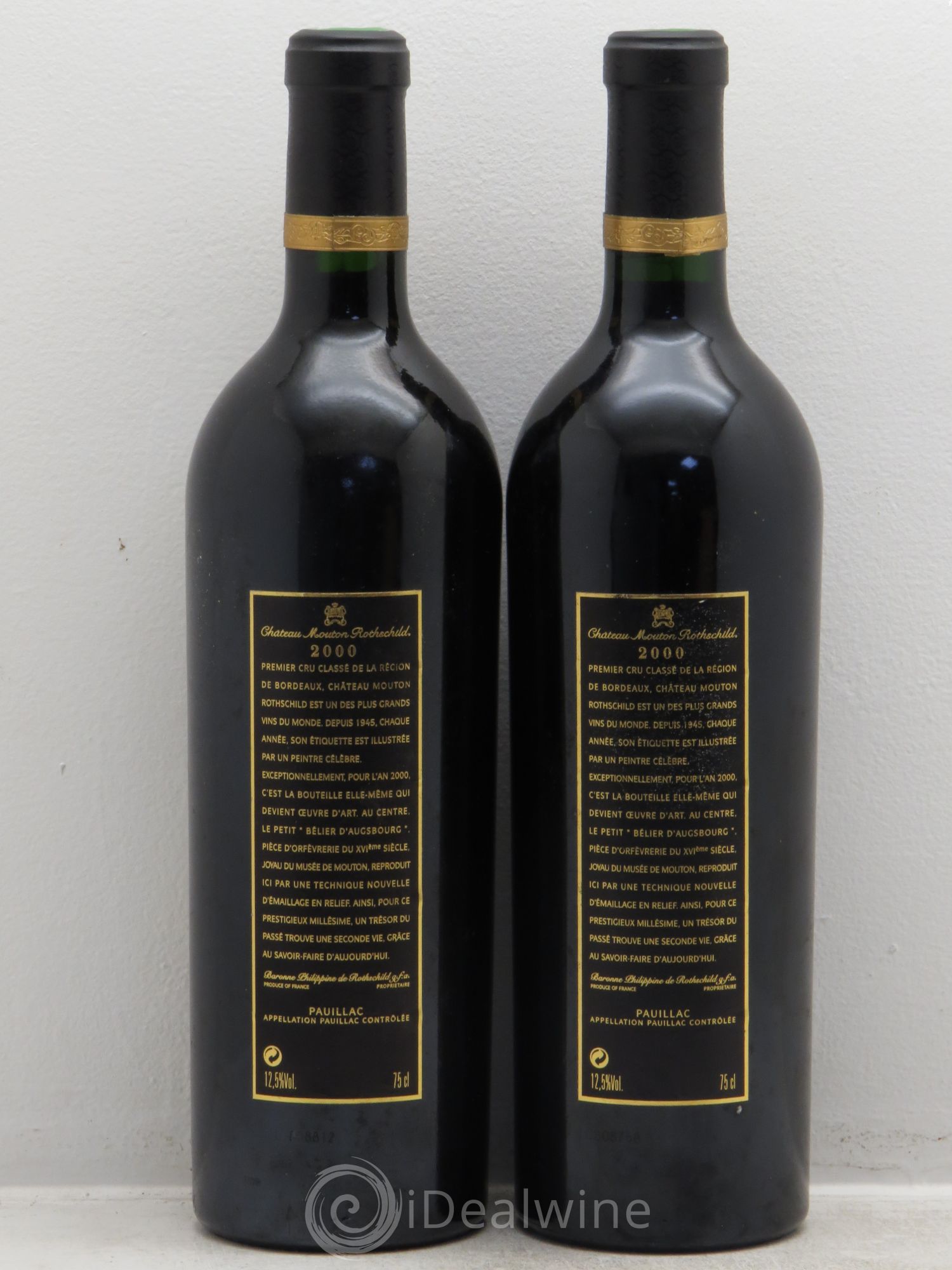 Château Mouton Rothschild 1er Grand Cru Classé 2000 - Lot de 2 bouteilles - 1