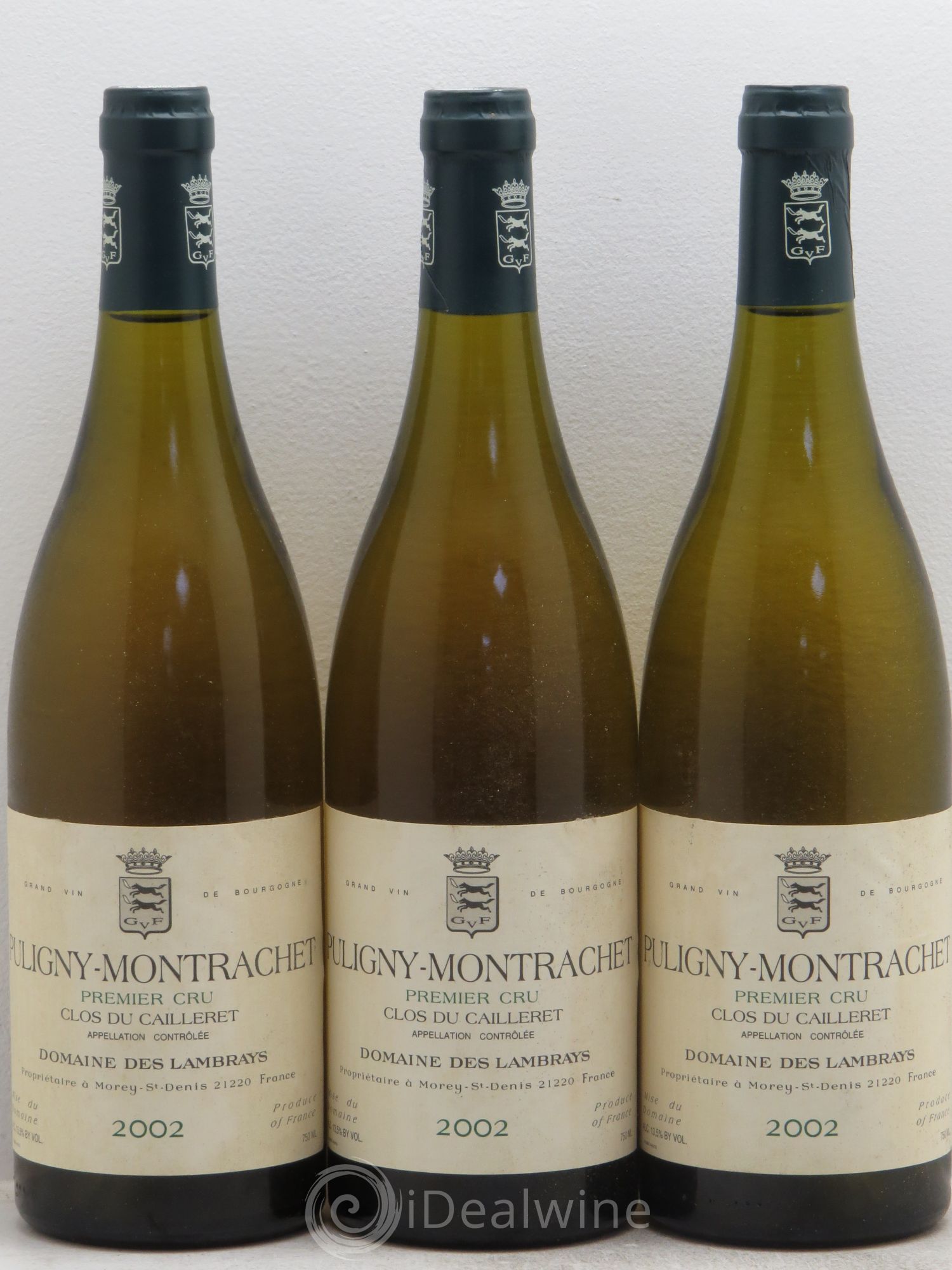 Puligny-Montrachet 1er Cru Clos du Cailleret Domaine des Lambrays 2002 - Lot de 3 bouteilles - 0