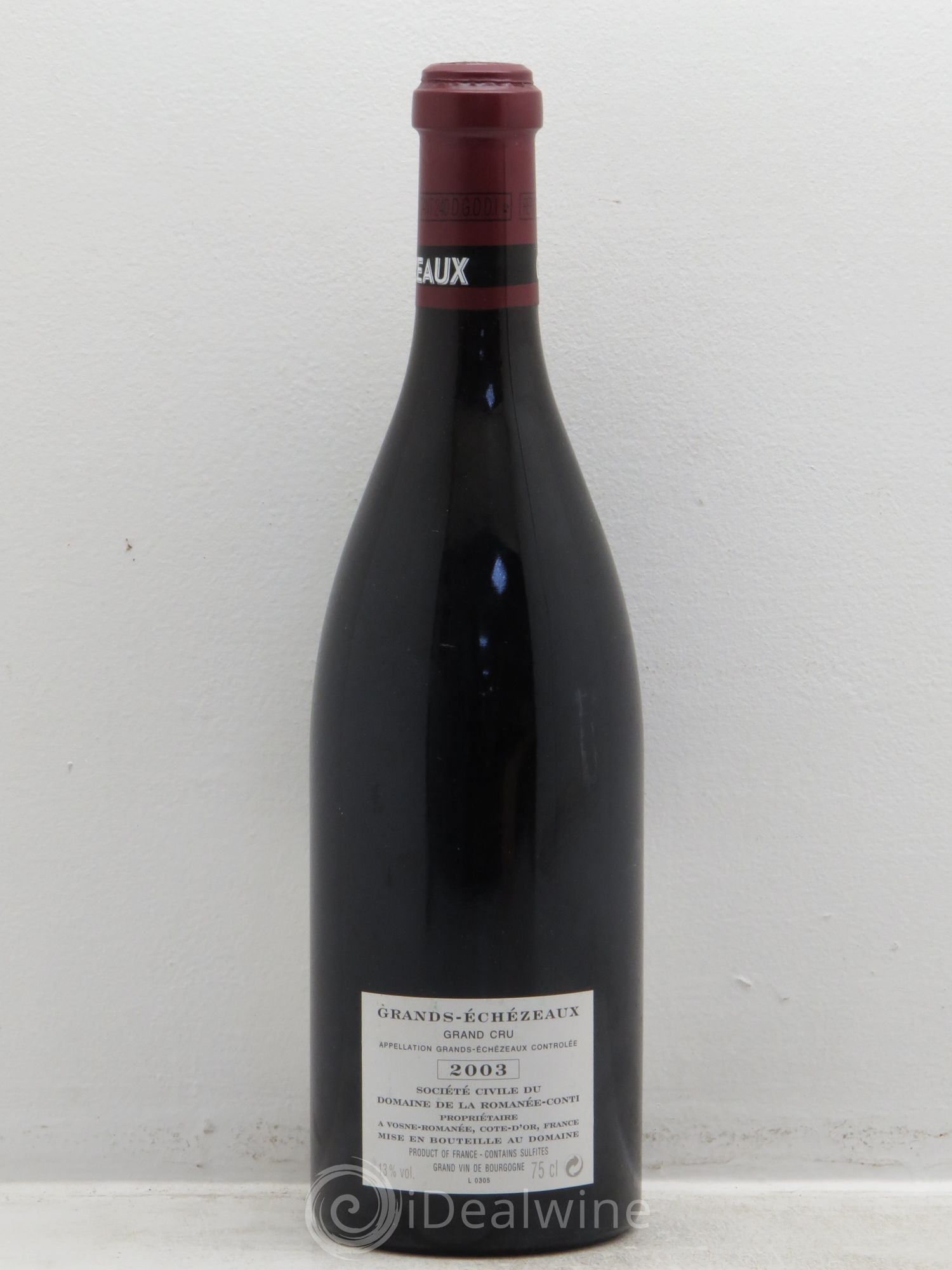 Grands-Echezeaux Grand Cru Domaine de la Romanée-Conti 2003 - Lot de 1 bouteille - 1