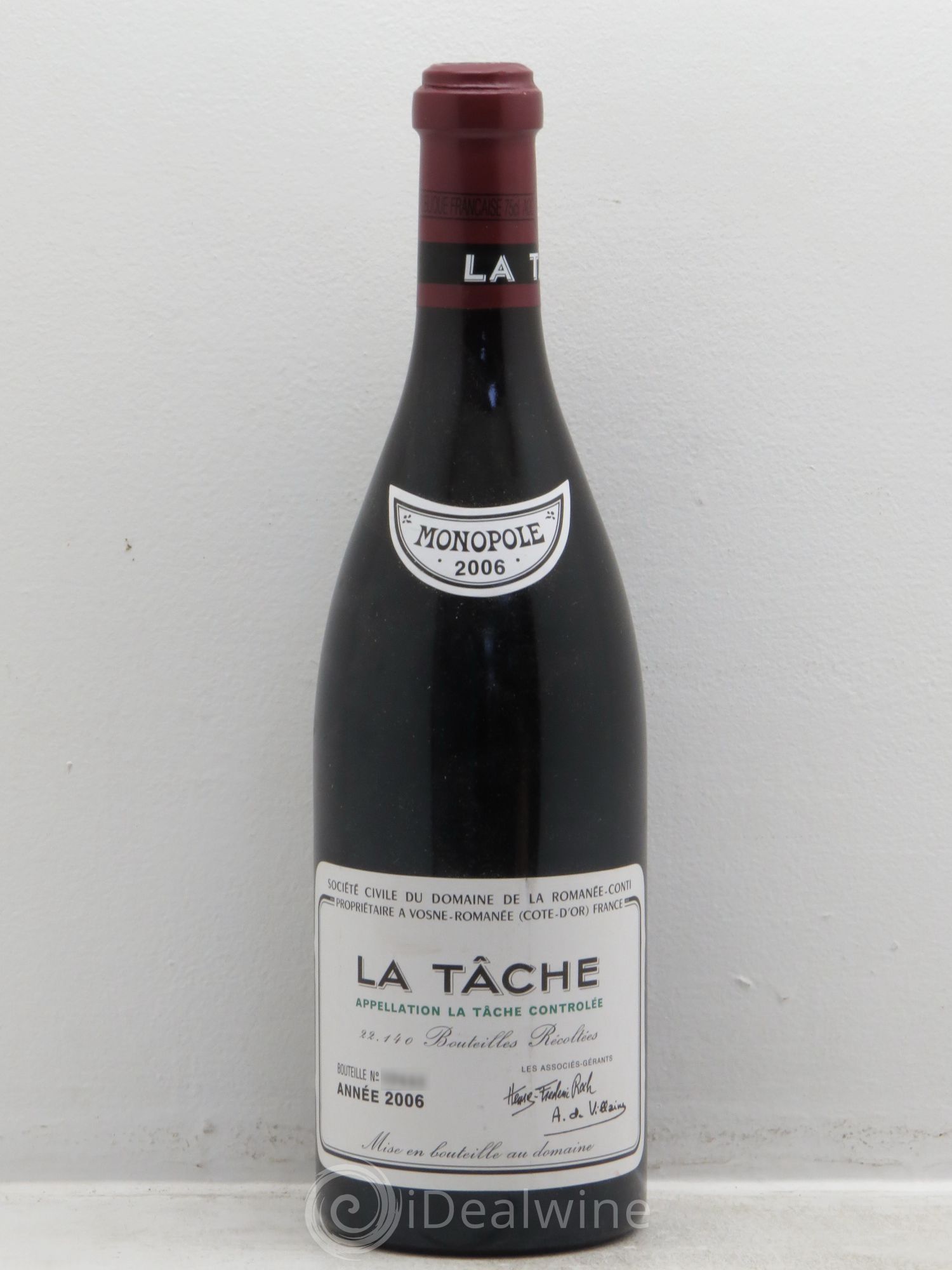La Tâche Grand Cru Domaine de la Romanée-Conti 2006 - Lot de 1 bouteille - 0