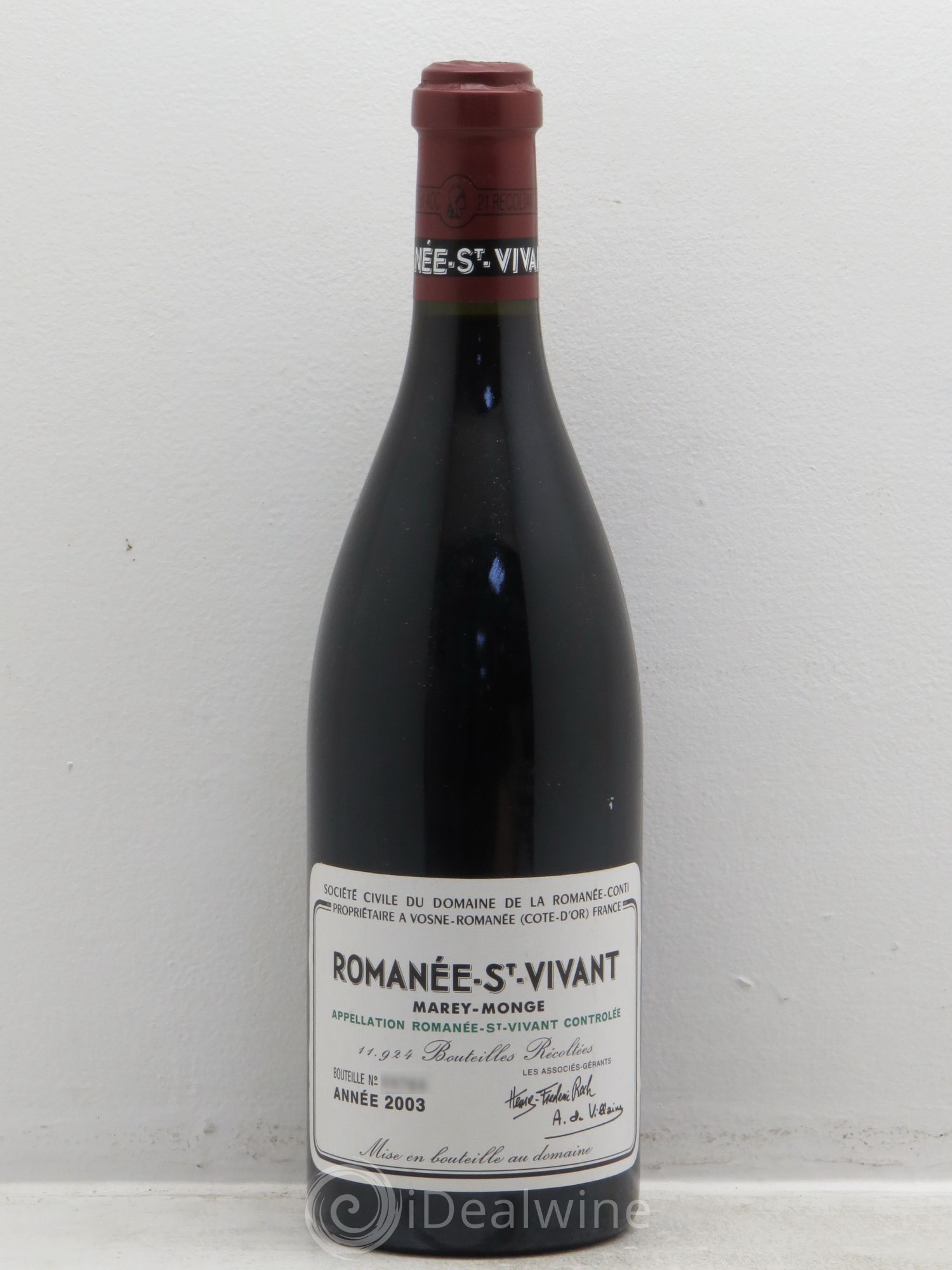 Romanée-Saint-Vivant Grand Cru Domaine de la Romanée-Conti 2003 - Lot de 1 bouteille - 0