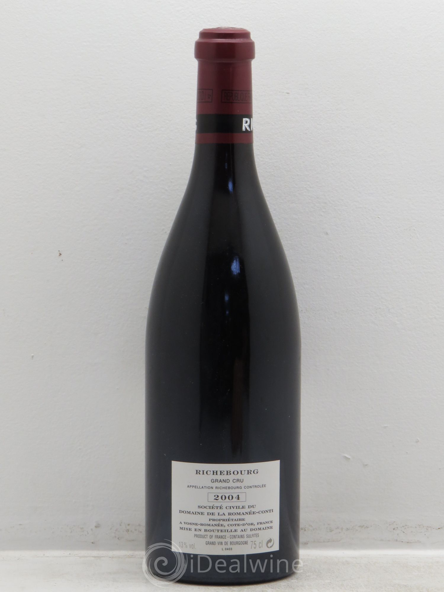 Richebourg Grand Cru Domaine de la Romanée-Conti 2004 - Lot de 1 bouteille - 1