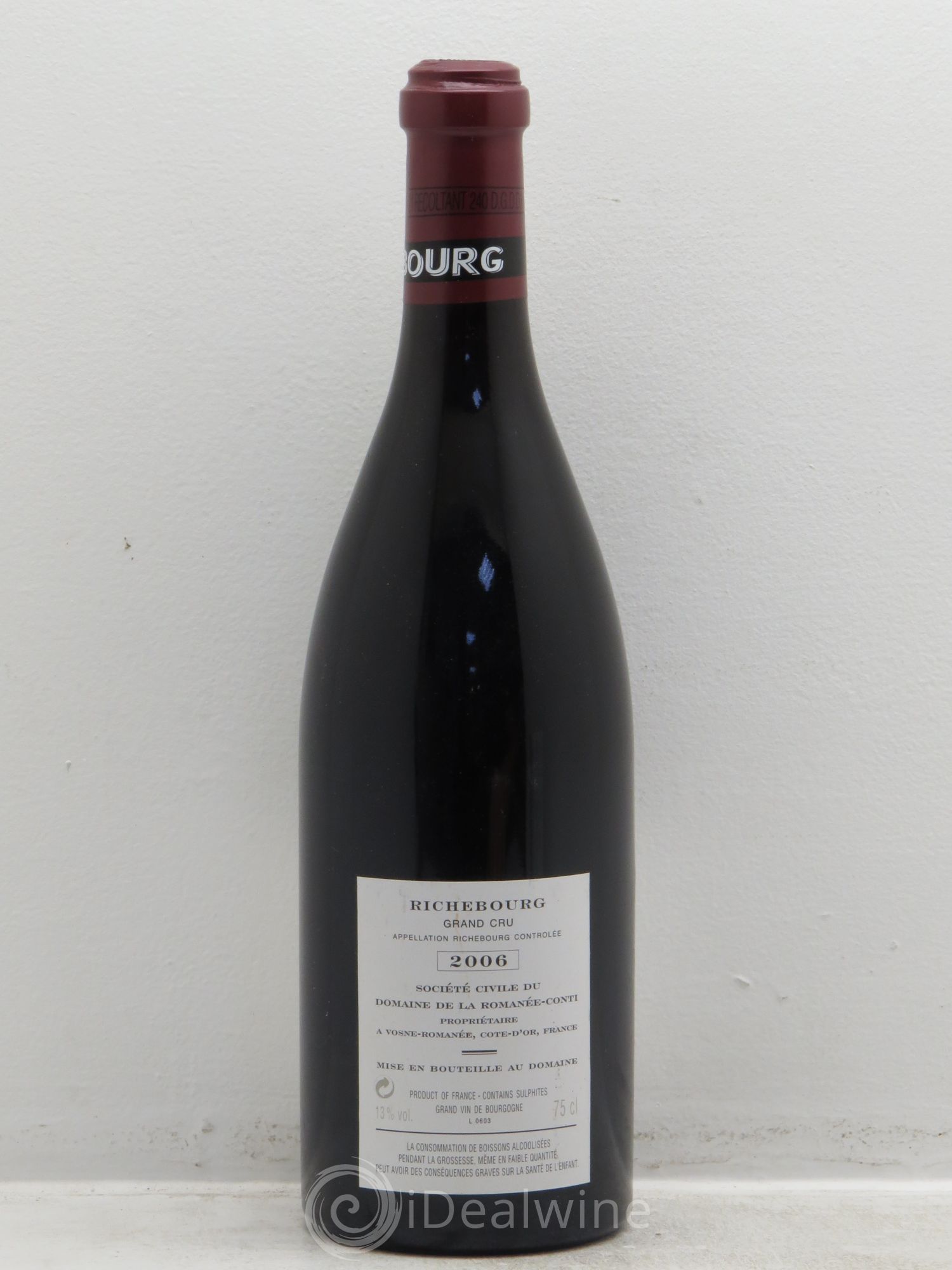 Richebourg Grand Cru Domaine de la Romanée-Conti 2006 - Lot de 1 bouteille - 1