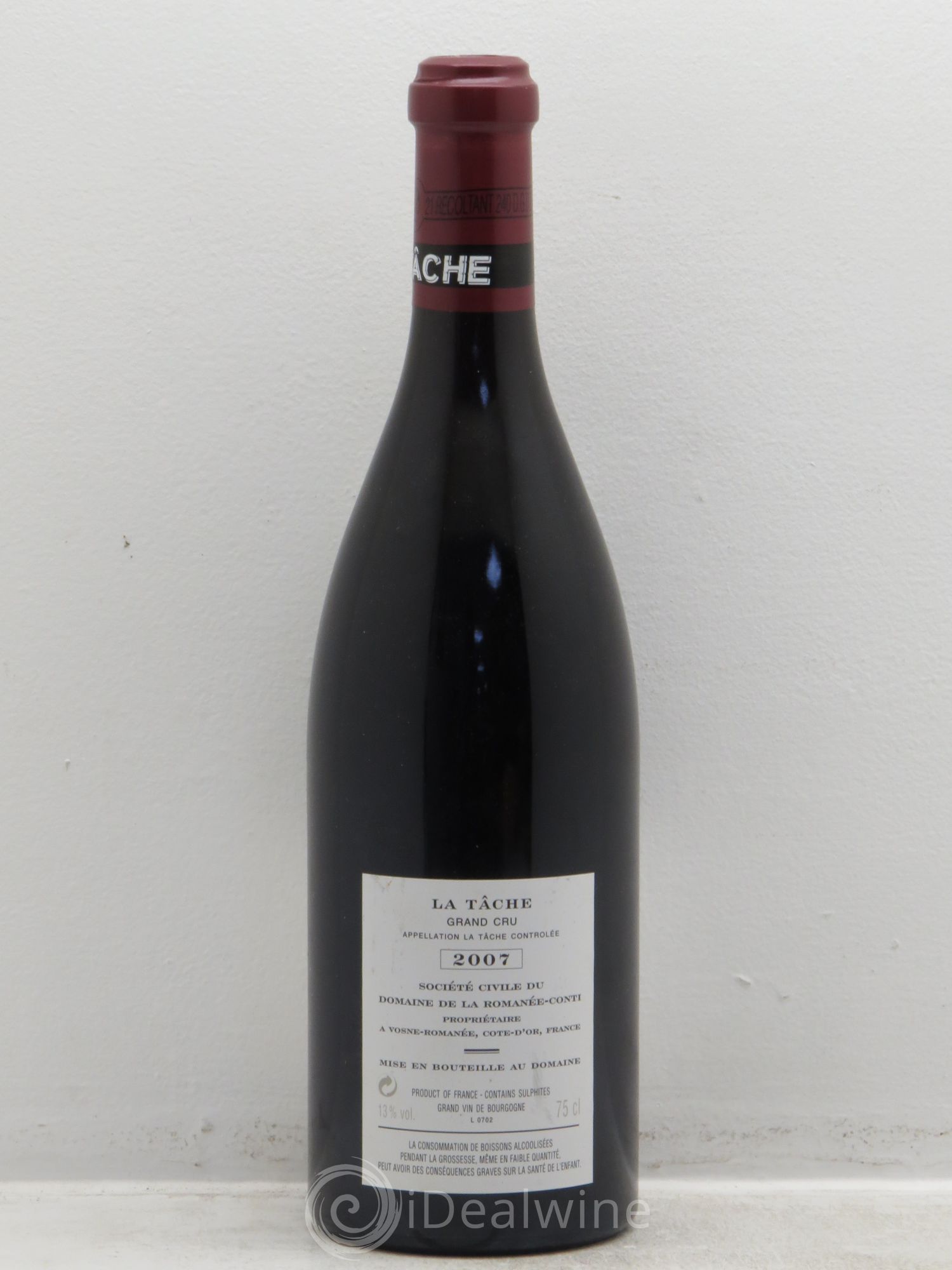 La Tâche Grand Cru Domaine de la Romanée-Conti 2007 - Lot de 1 bouteille - 1
