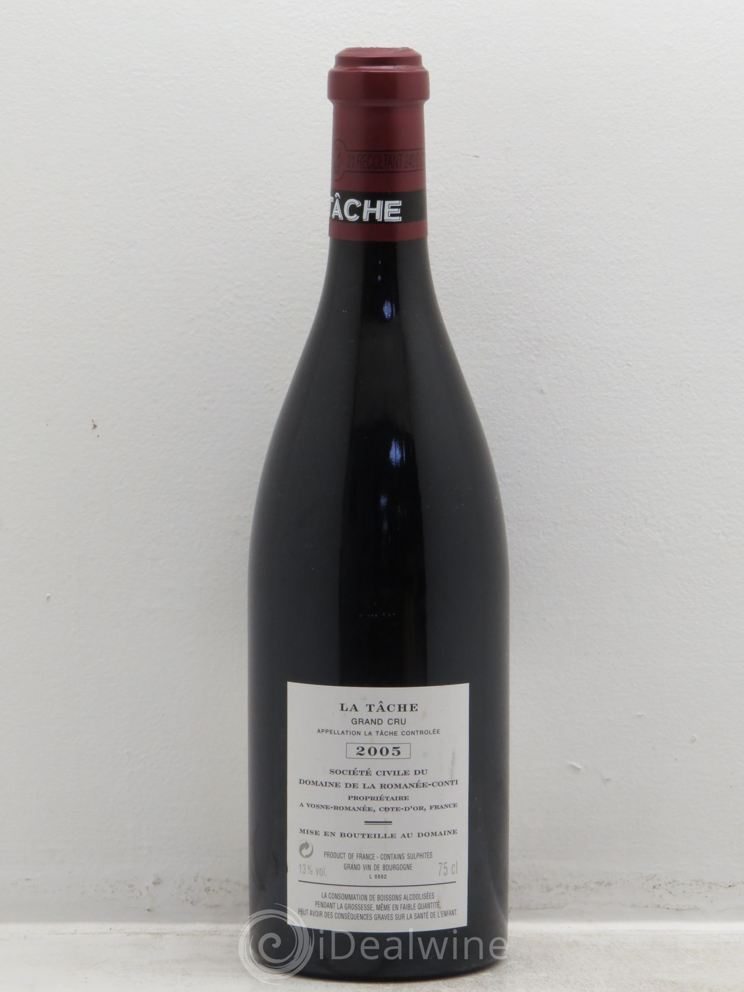 La Tâche Grand Cru Domaine de la Romanée-Conti 2005 - Lot de 1 bouteille - 1