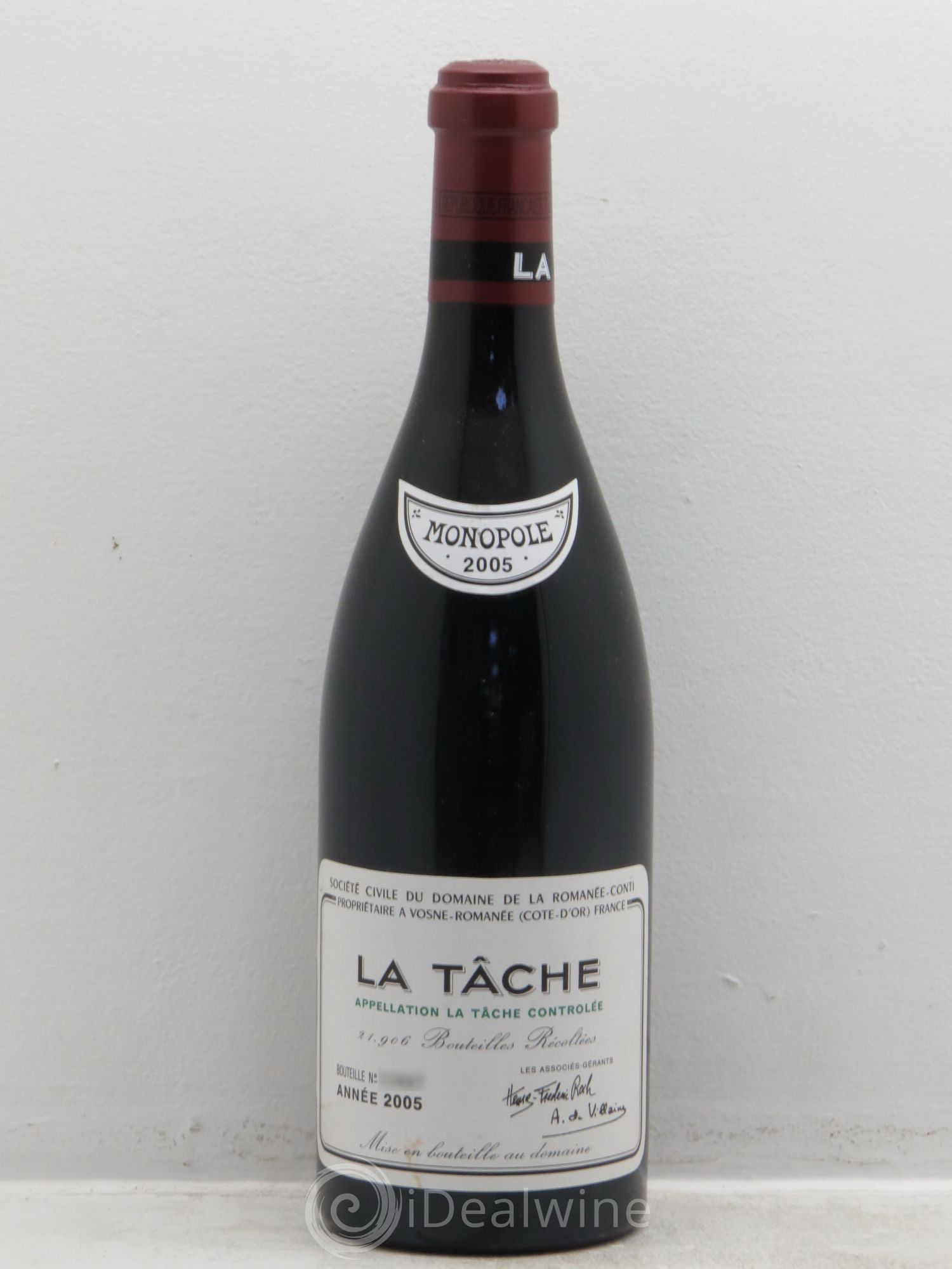 La Tâche Grand Cru Domaine de la Romanée-Conti 2005 - Lot de 1 bouteille - 0
