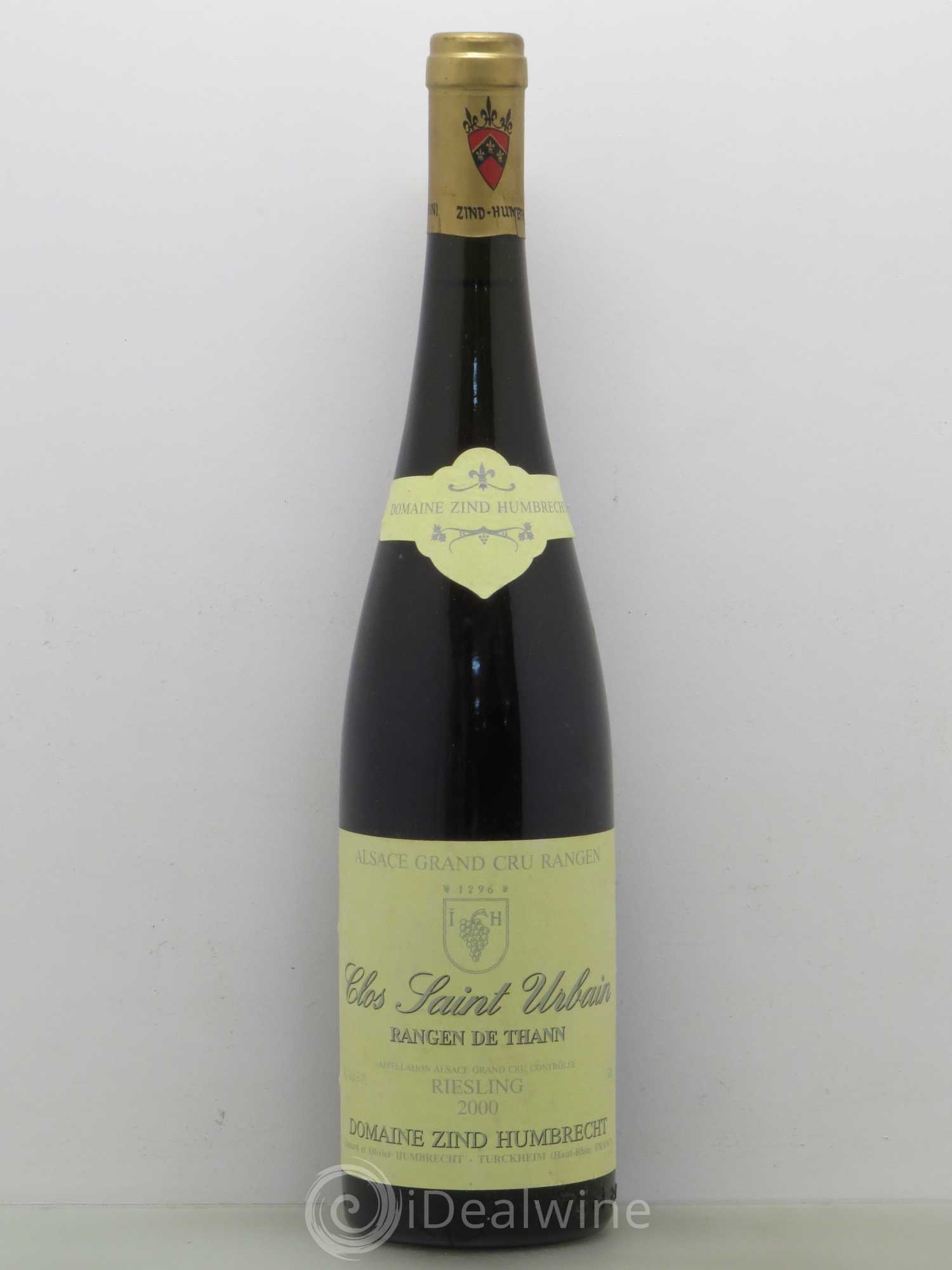 Alsace Riesling Grand Cru Rangen de Thann Clos Saint Urbain Zind-Humbrecht (Domaine) 2000 - Lot de 1 bouteille - 0