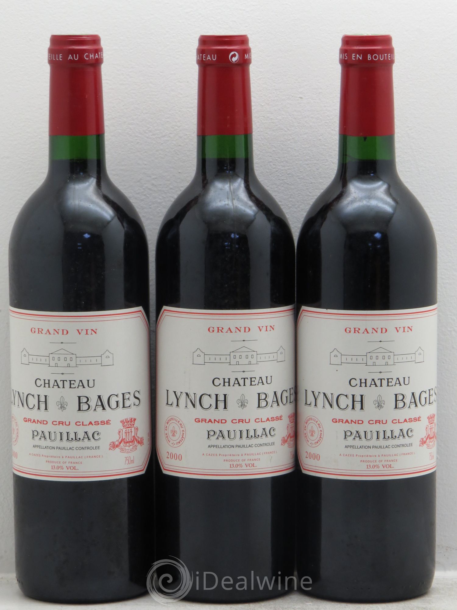 Château Lynch Bages 5ème Grand Cru Classé 2000 - Lot de 3 bouteilles - 0