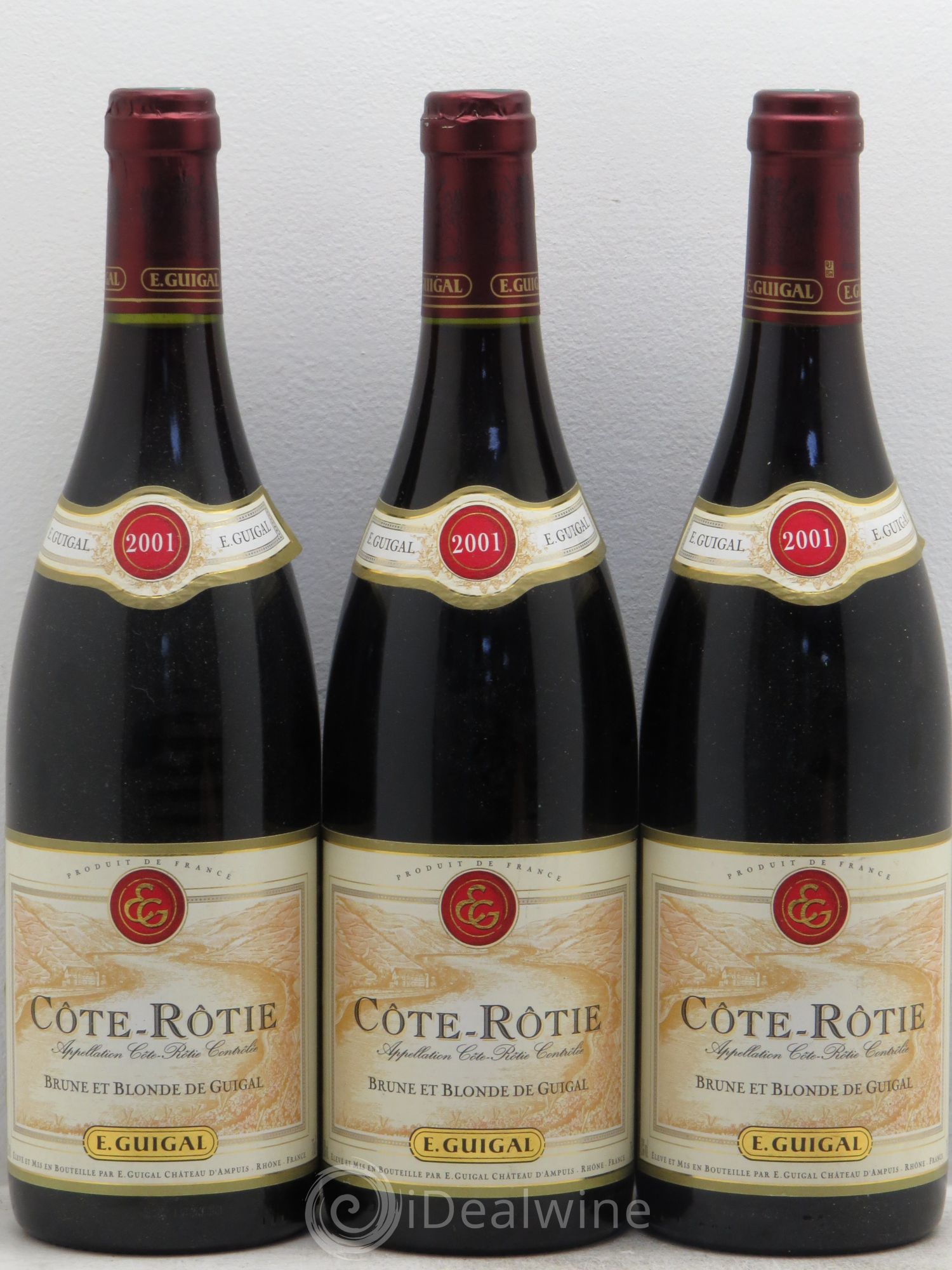 Côte-Rôtie Côtes Brune et Blonde Guigal 2001 - Lot de 3 bouteilles - 0
