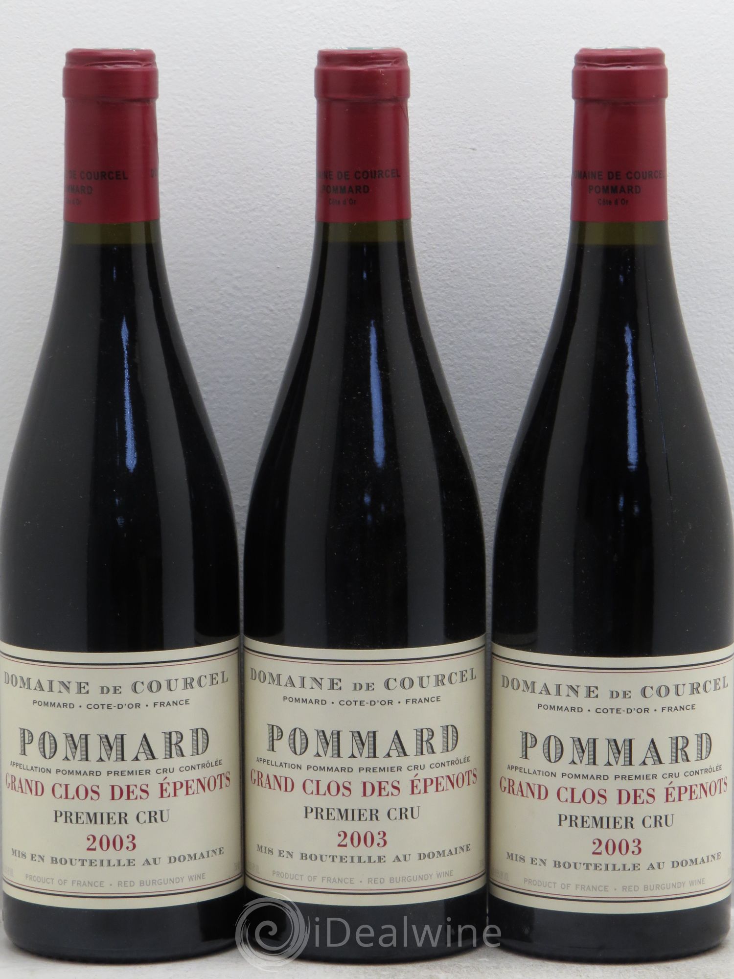 Pommard 1er Cru Grand Clos des Epenots de Courcel (Domaine) 2003 - Lot de 3 bouteilles - 0